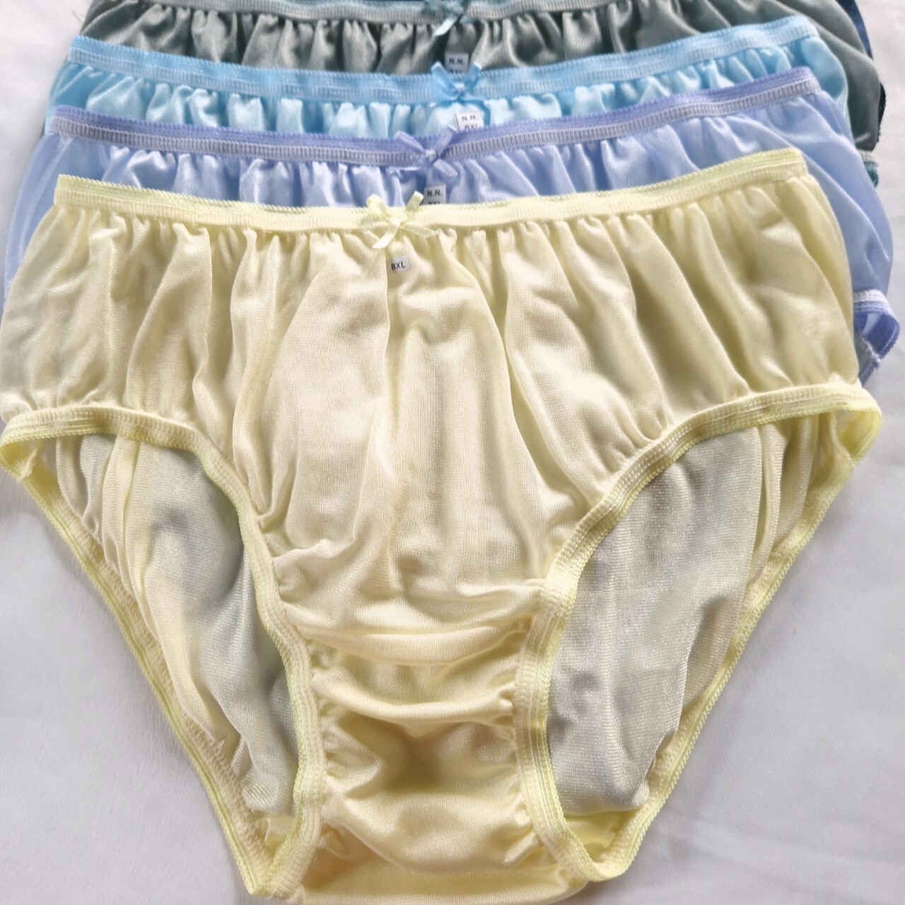 7pcs Nylon Bikini Shiny Panty Underwear Woman Man Light Soft Silky Hip 38″-42″XL