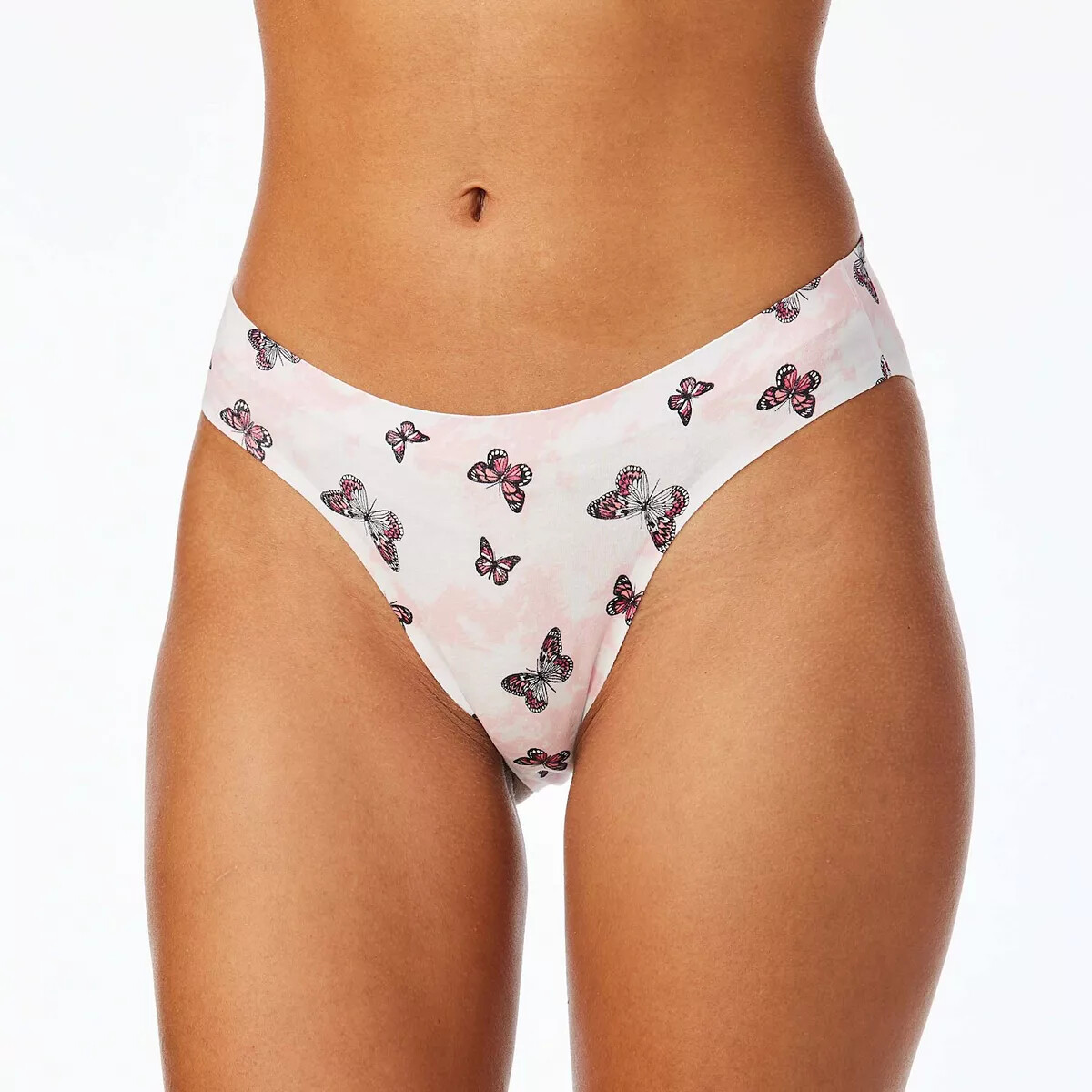 SO Juniors & Teens Bonded Cotton Pink Butterfly Tiedye Thong Size XL Juniors