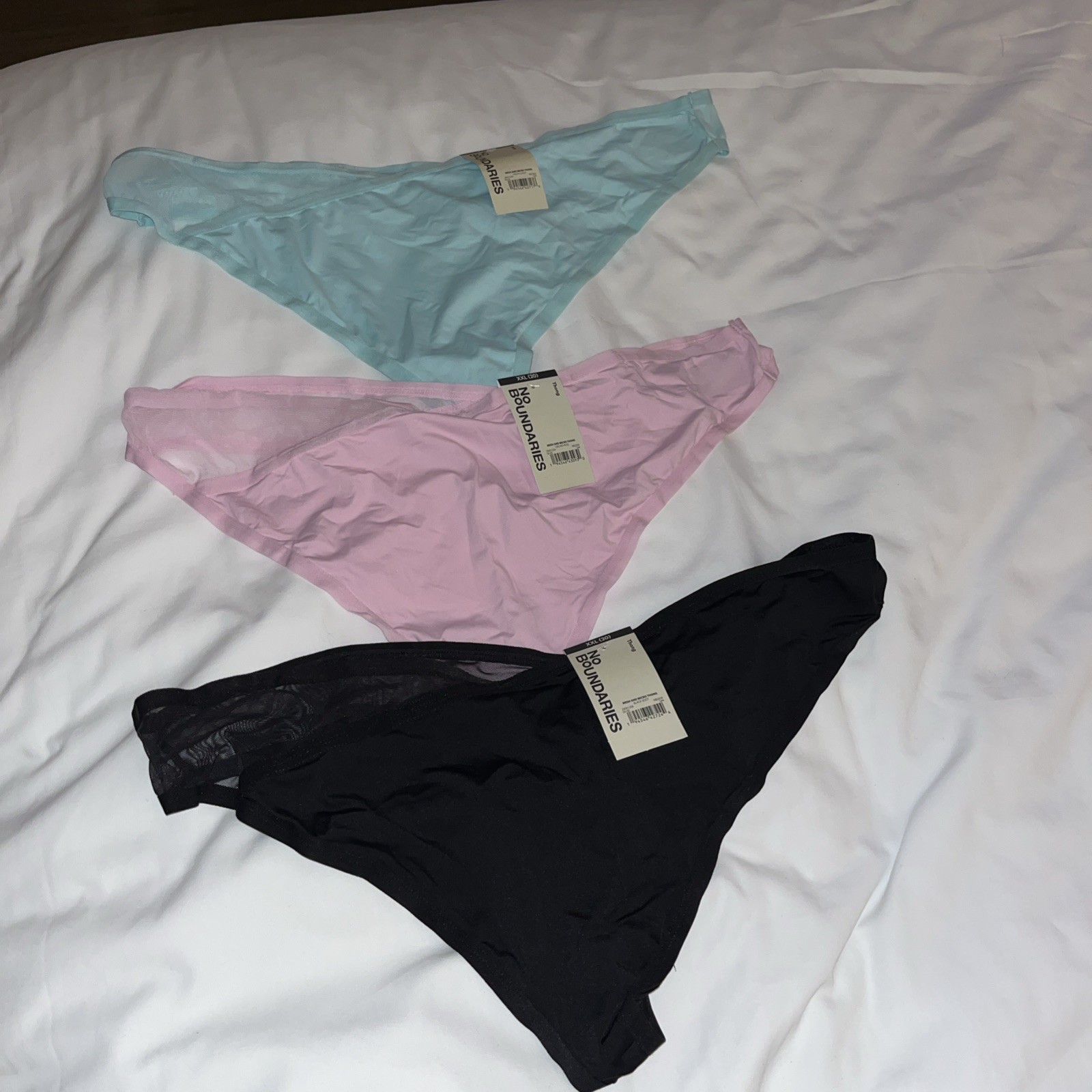 3 Pairs No Boundaries Banded Micro Free Cut Thong Panties Size XXL 22 sexy Pop