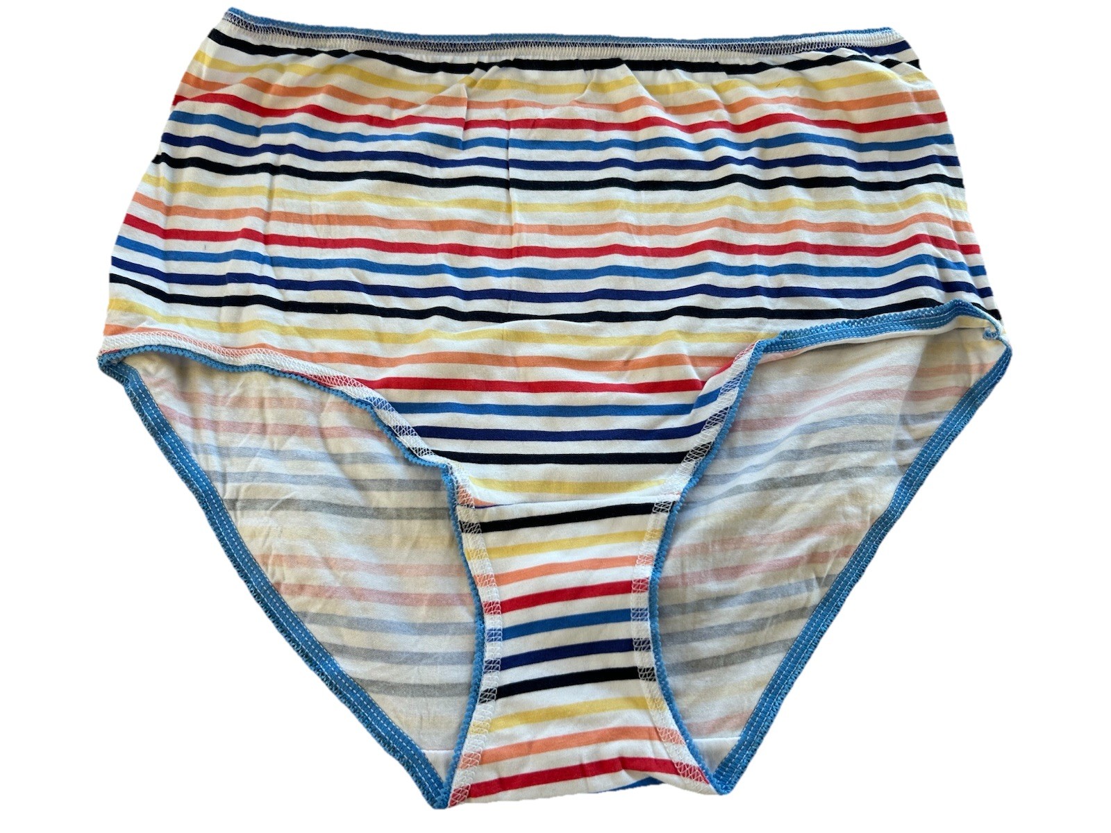 Ex M&S multicoloured striped high waisted knickers Size 14 New