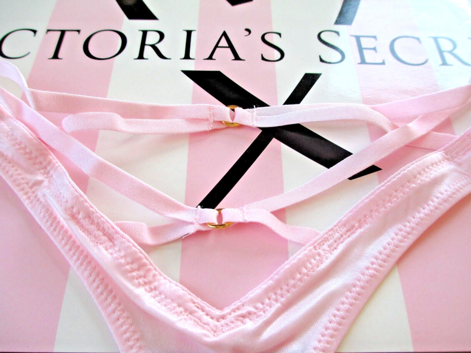 VICTORIAS SECRET VERY SEXY High Leg Strappy Back Thong Panty Angel Pink S M L XL
