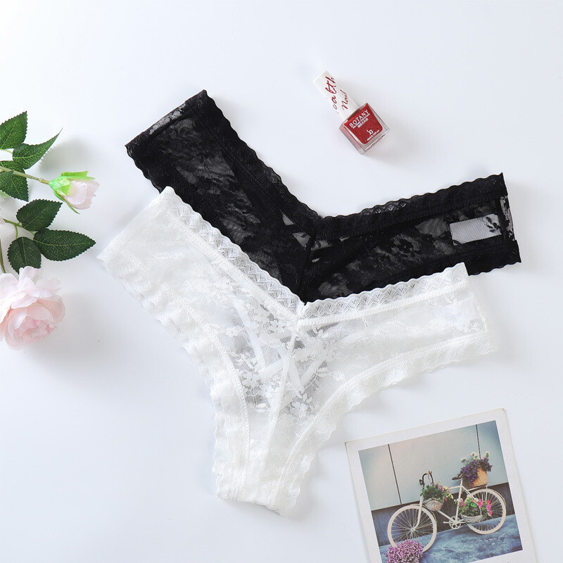 5 Pack Lot Sexy Womens Sheer Lace Panties Thongs Ladies Underwear Lingeries Soft