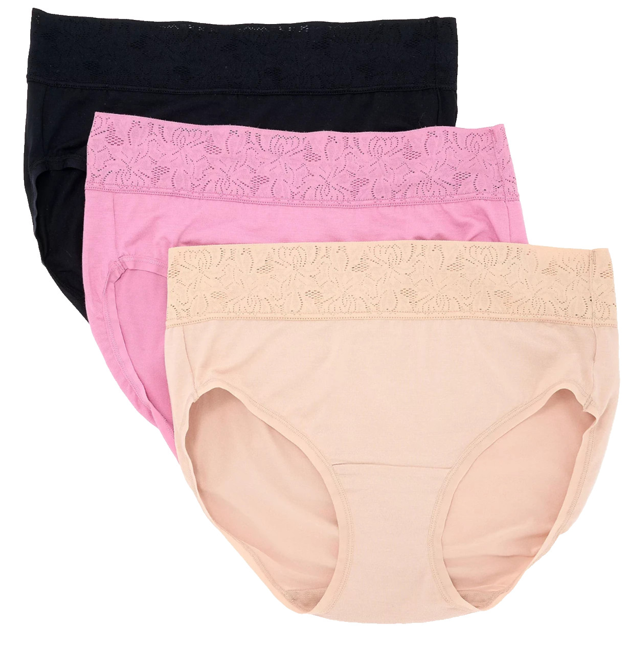 Breezies~Set of 3~Dahlia Lace Modal Briefs~Small~Basic~A655466 12910