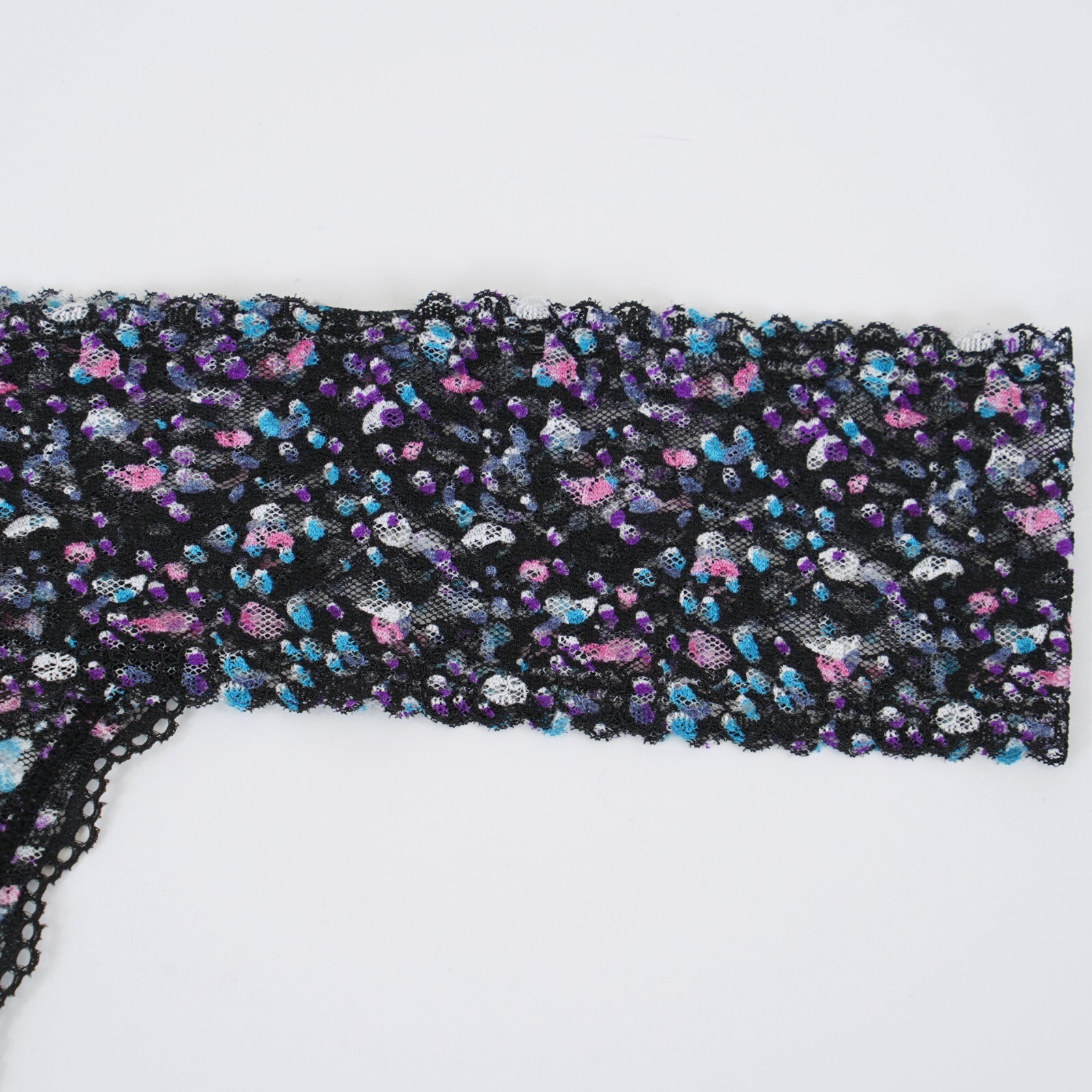 MAIDENFORM Women’s Size 8 X-LARGE Multicolor DOT BLACK LACE THONG Panty #DMESLT