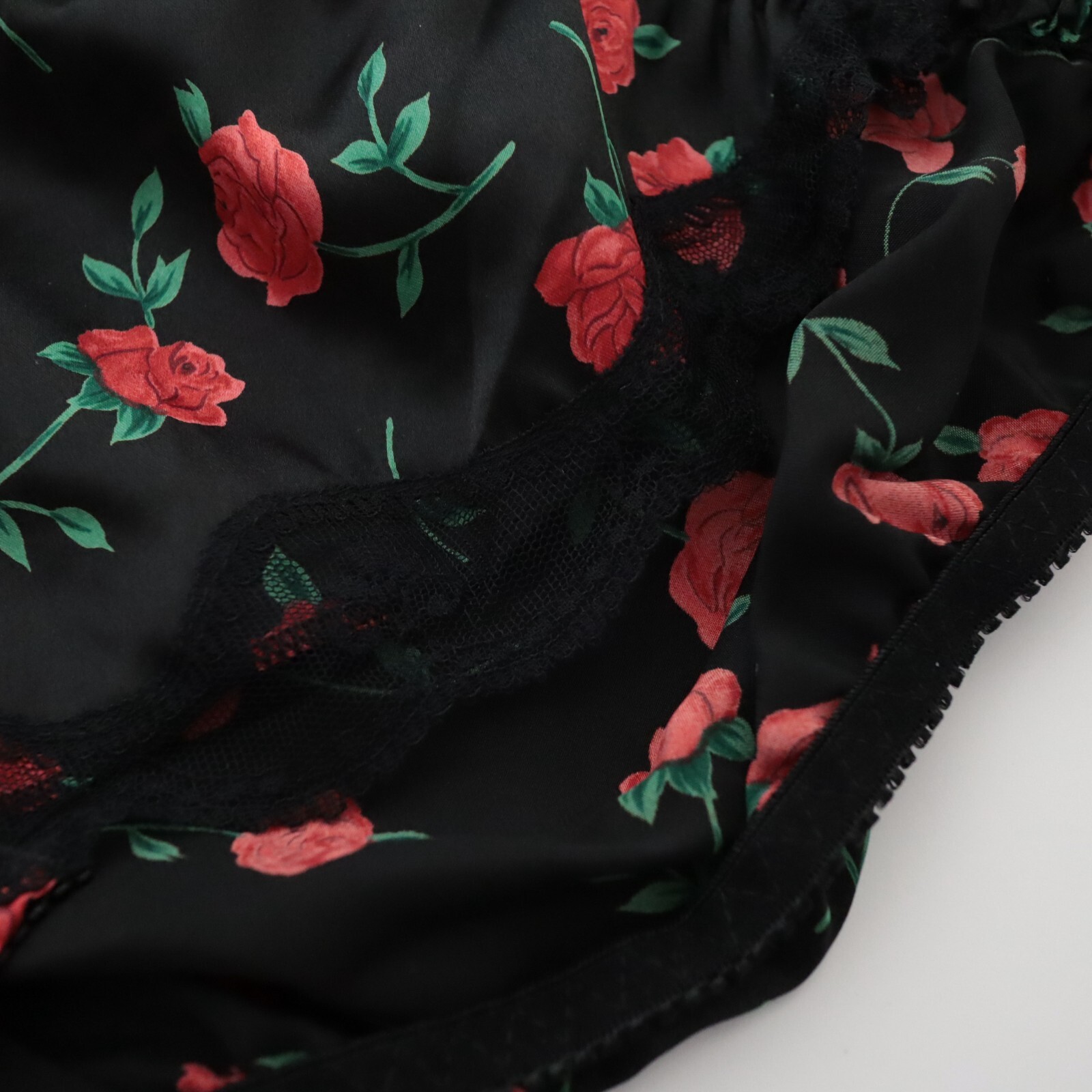 2 NEW VTG 90s Y2K Floral Polyester Satin String Bikini Panty Lot SMALL
