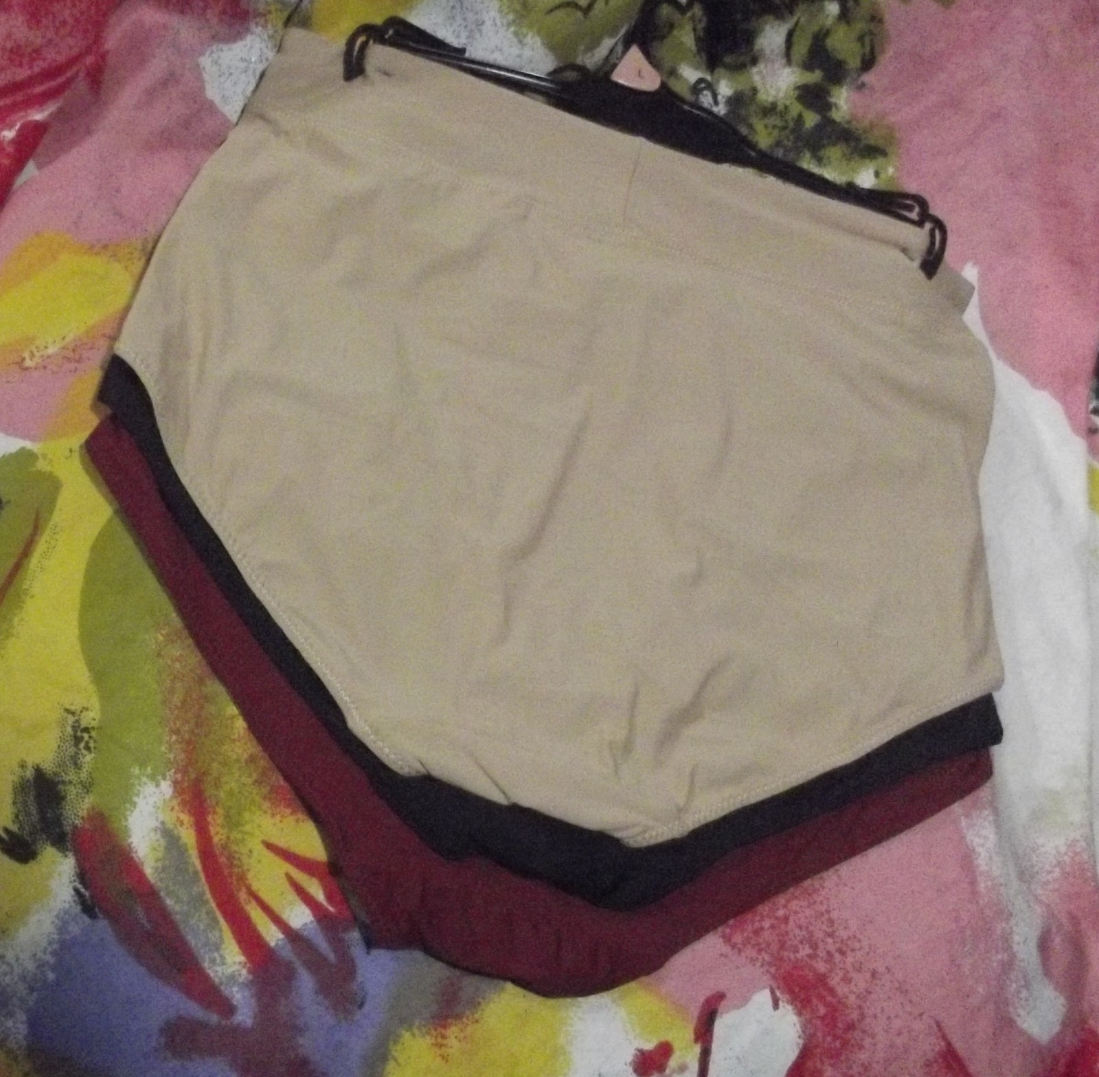 3 NEW PRIMA VALENTINA 871375 BRG/BK/BG MICROFIBER GOODBBYE TUMMY BRIEF PANTIES L