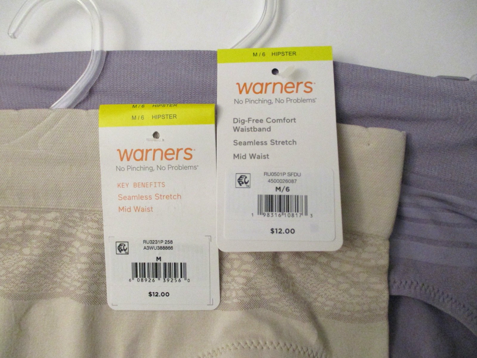 Warners hipster seamless stretch panties 2 pair size 6/M