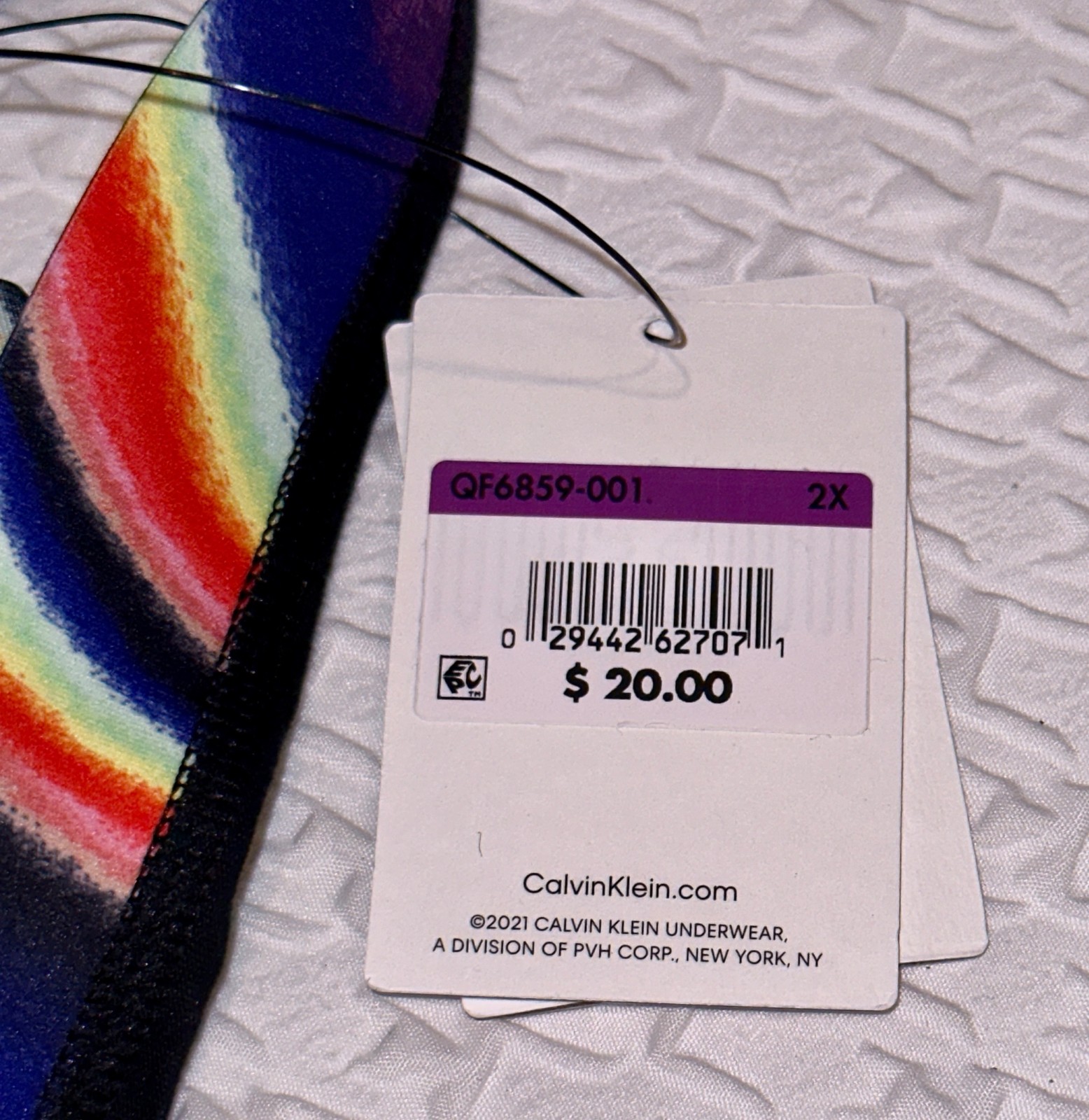 CALVIN KLEIN Reimagined Heritage Pride Black Thong Panty Womens Plus 1X 2X 3X