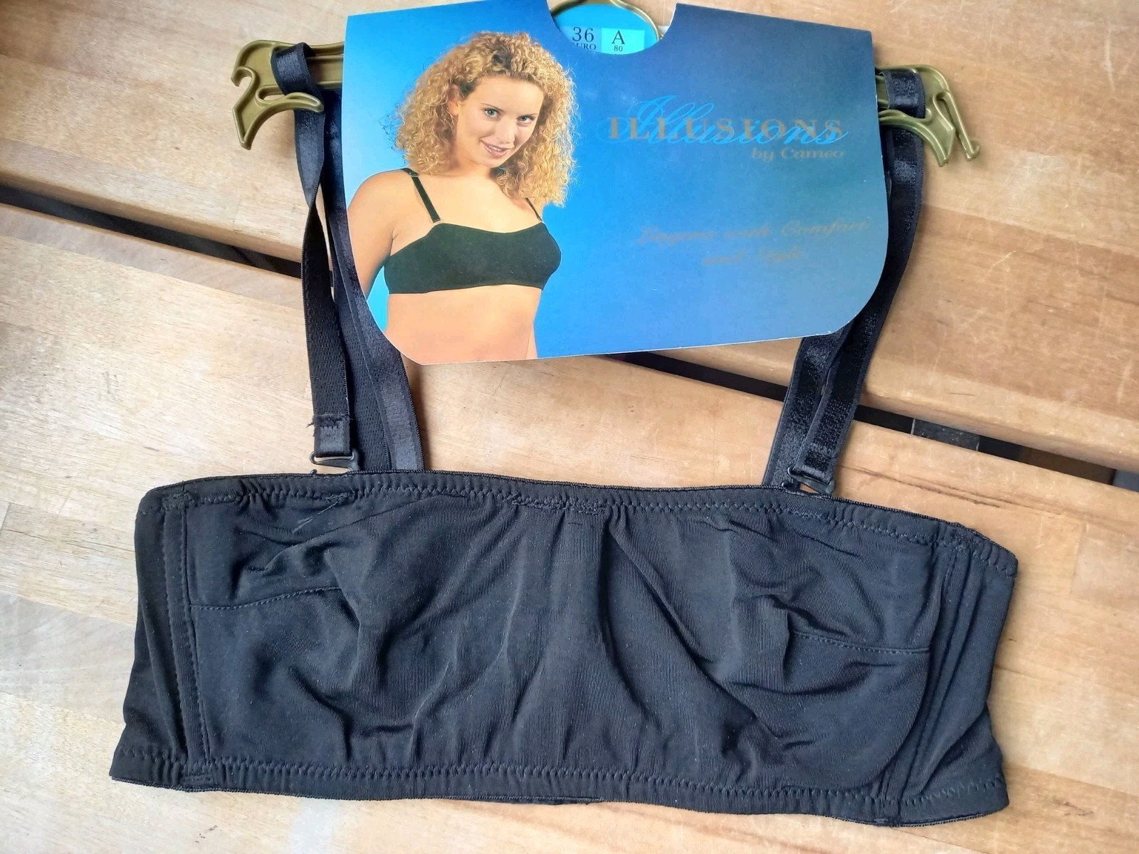 Black Stretchy Seamless Detachable Straps  Strapless Underwired Bra 36A NEW