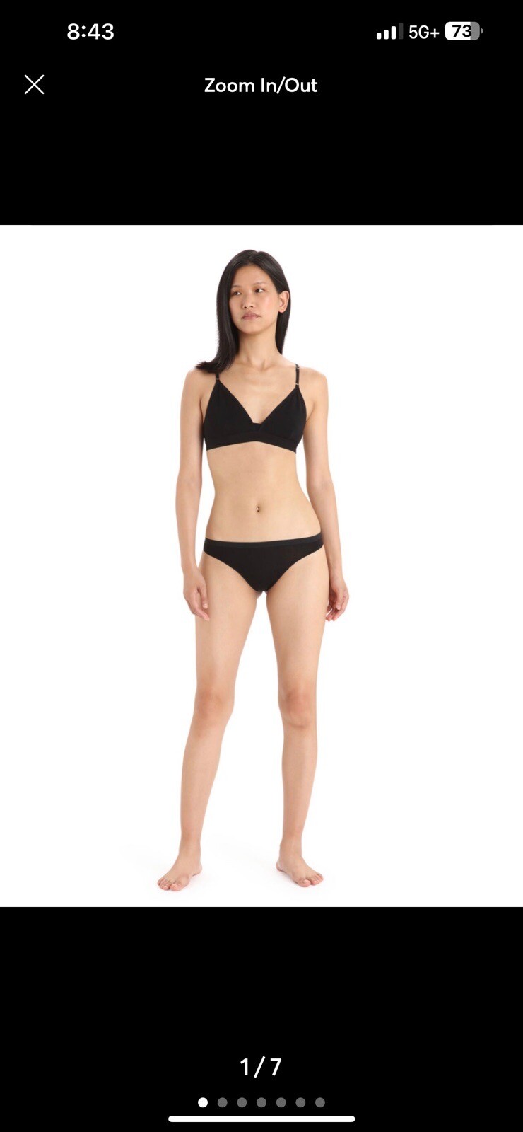 Icebreaker Siren Merino Bikini Black Women’s Underwear Thong Size XL