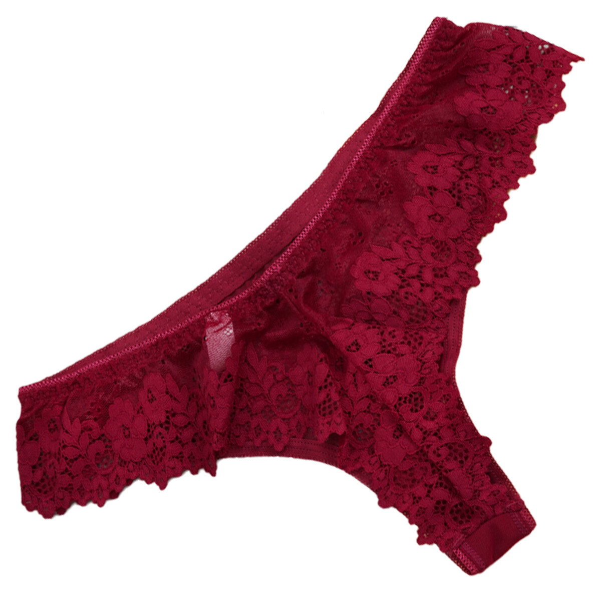 Women High Rise Silky Lace Sexy Floral Panties Thongs Knickers Underwear 3 Pack