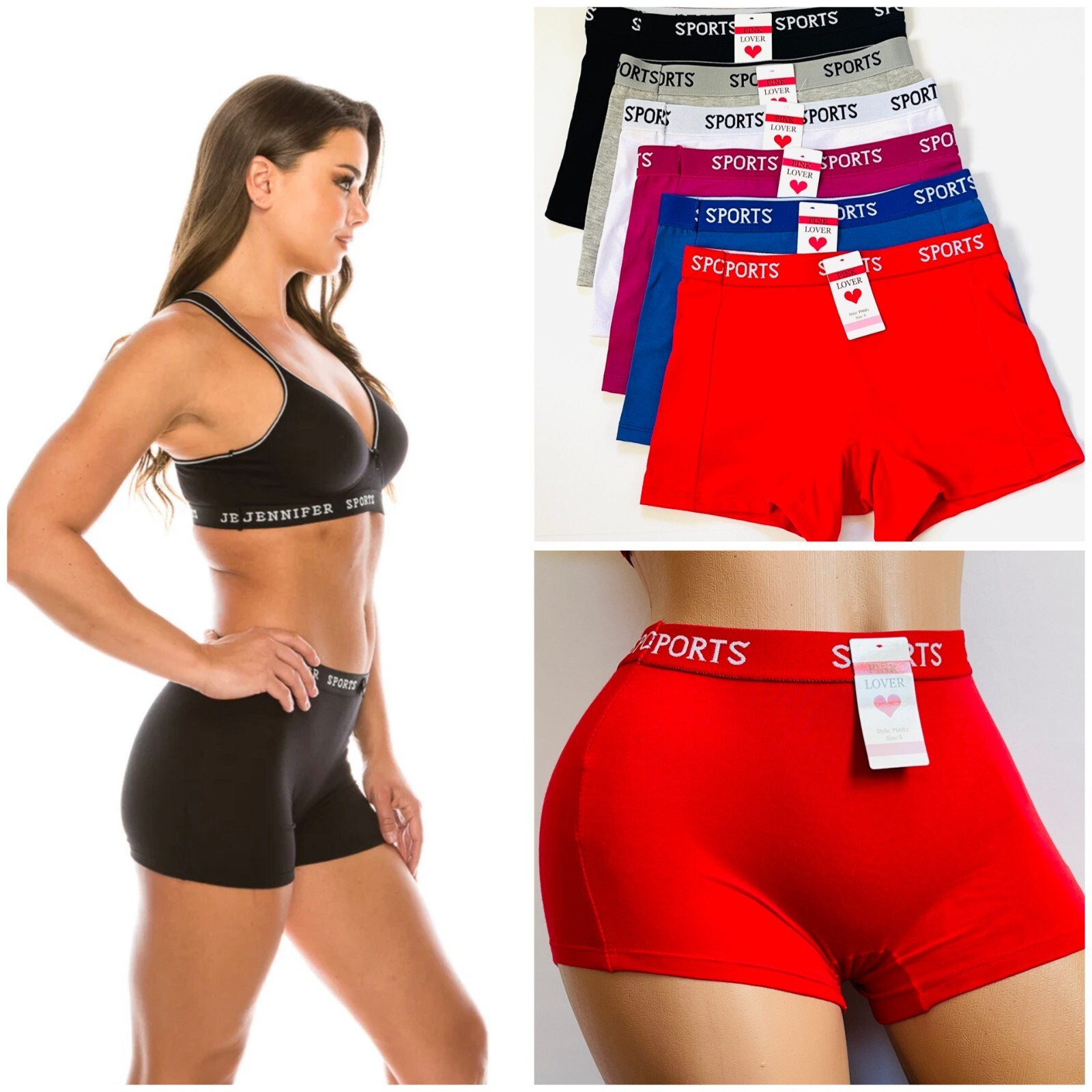 6 Pack Women Cotton Boyshort Boxer Panties Sexy Boy Shorts Lingerie Underwear XL