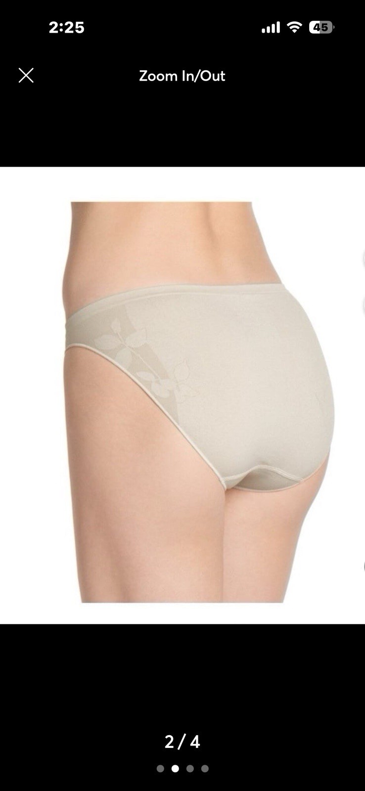 JOCKEY Eco-Comfort Floral Leaf Seamfree Stretch NUDE Bikini Panty Size 10 NWT!