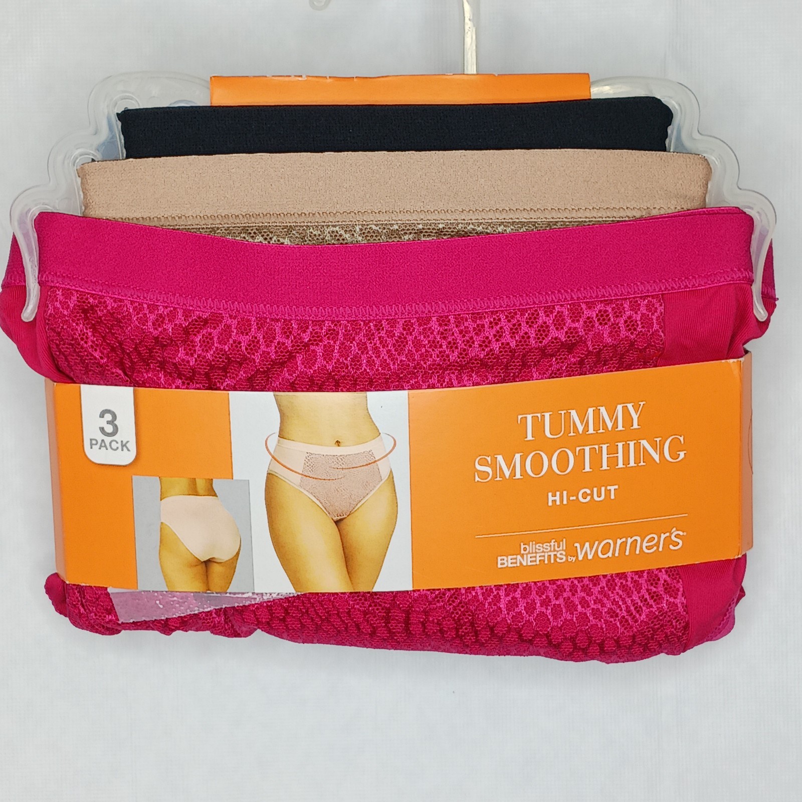 Warner’s Womens Hi-Cut Underwear Panties Tummy Smoothing 3-Pair multicolor XXL9