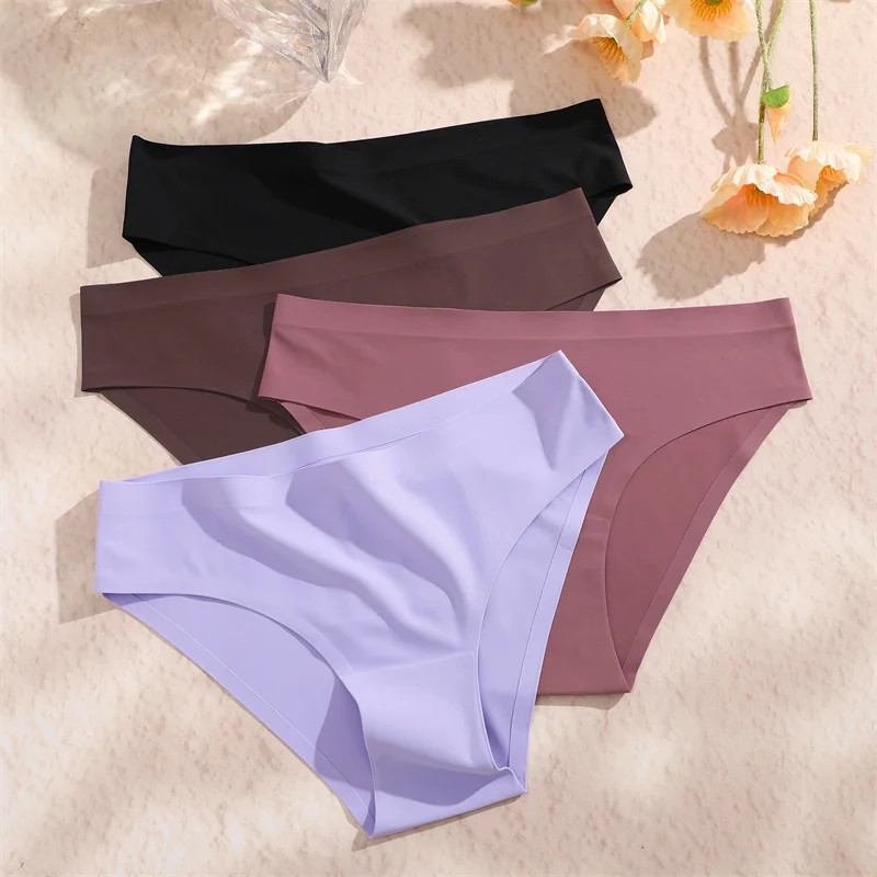 Low Rise Brief Panties Seamless Stretch Breathable Soft Comfortable Fits 6PCS