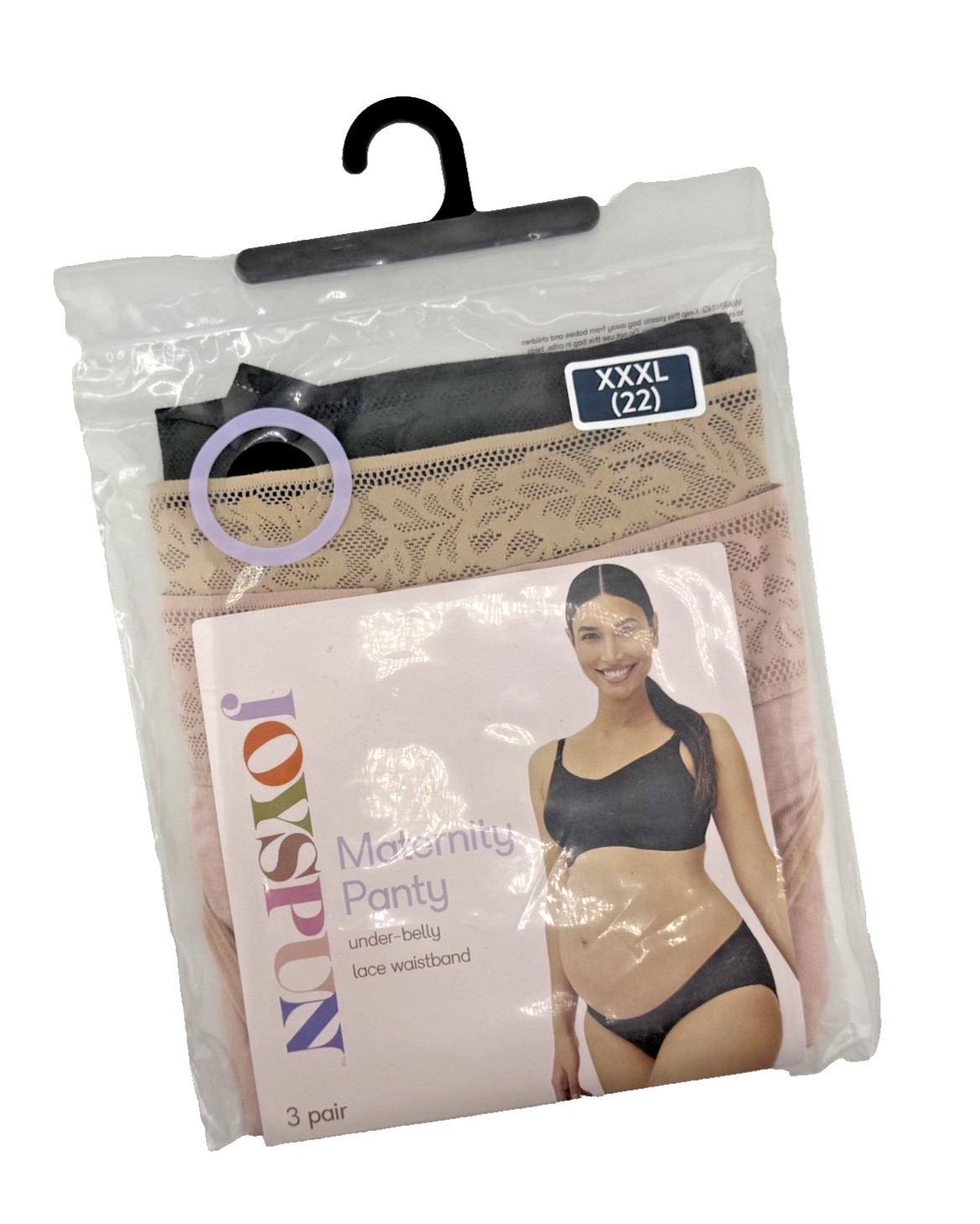 Joyspun Women’s Maternity Under Belly Underwear, XL (16-18) to XXXL (22) – 3 Pk