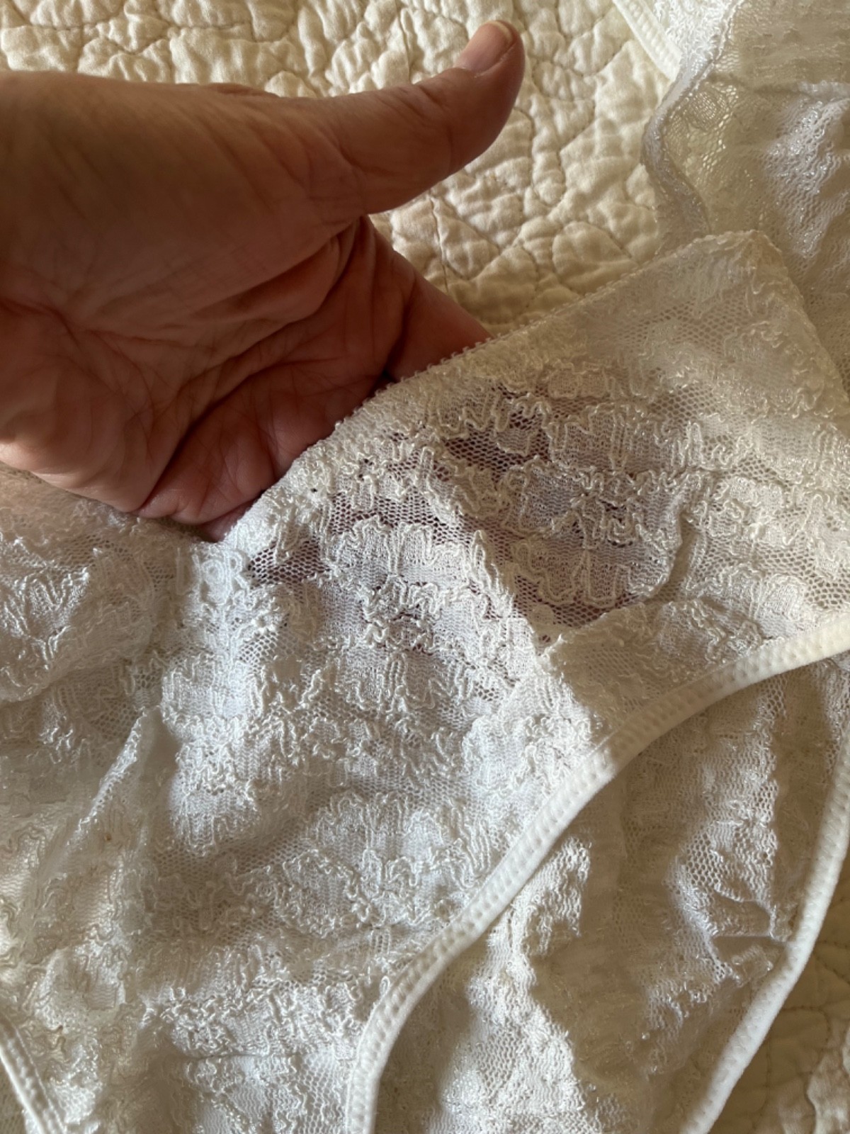 Dior 2 pc Lace Panty Set in White. size 6 M 7 L. FREE SHIPPING!