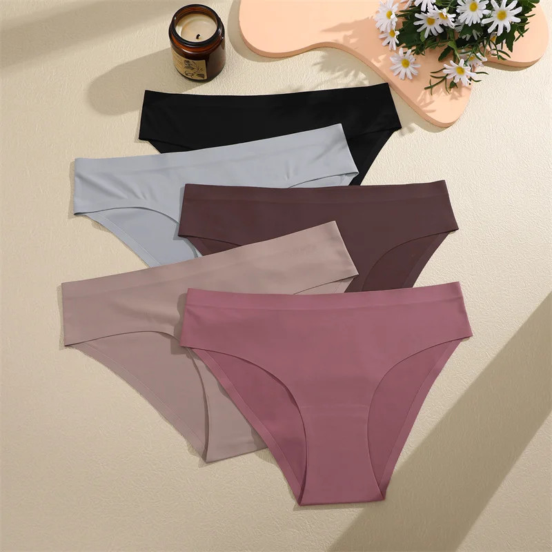 Low Rise Brief Panties Seamless Stretch Breathable Soft Comfortable Fits 6PCS