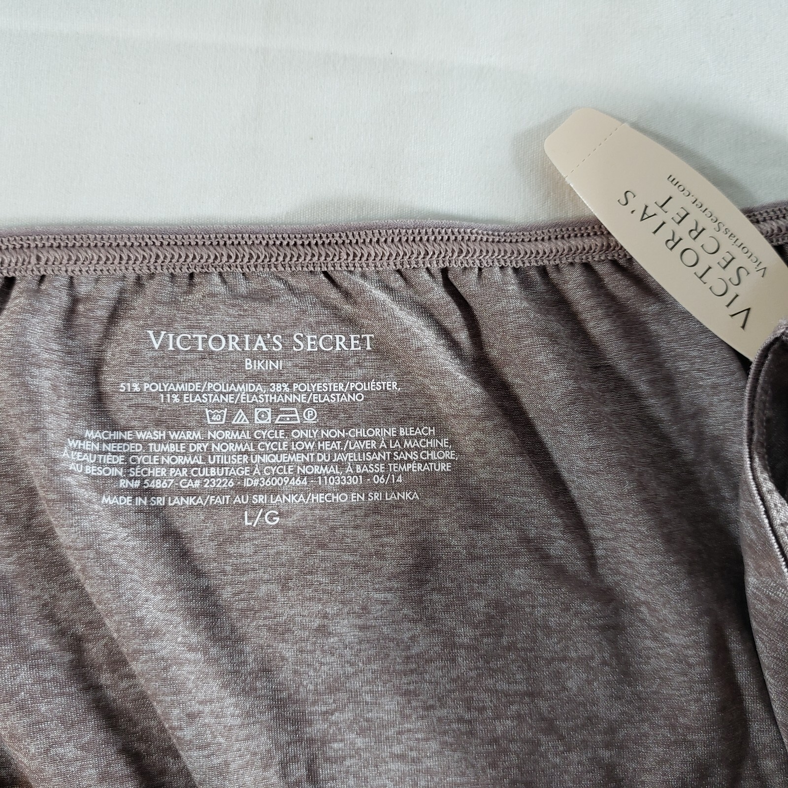 Victoria’s Secret Everyday Perfect Bikini Large Satin Mauve Purple Marl