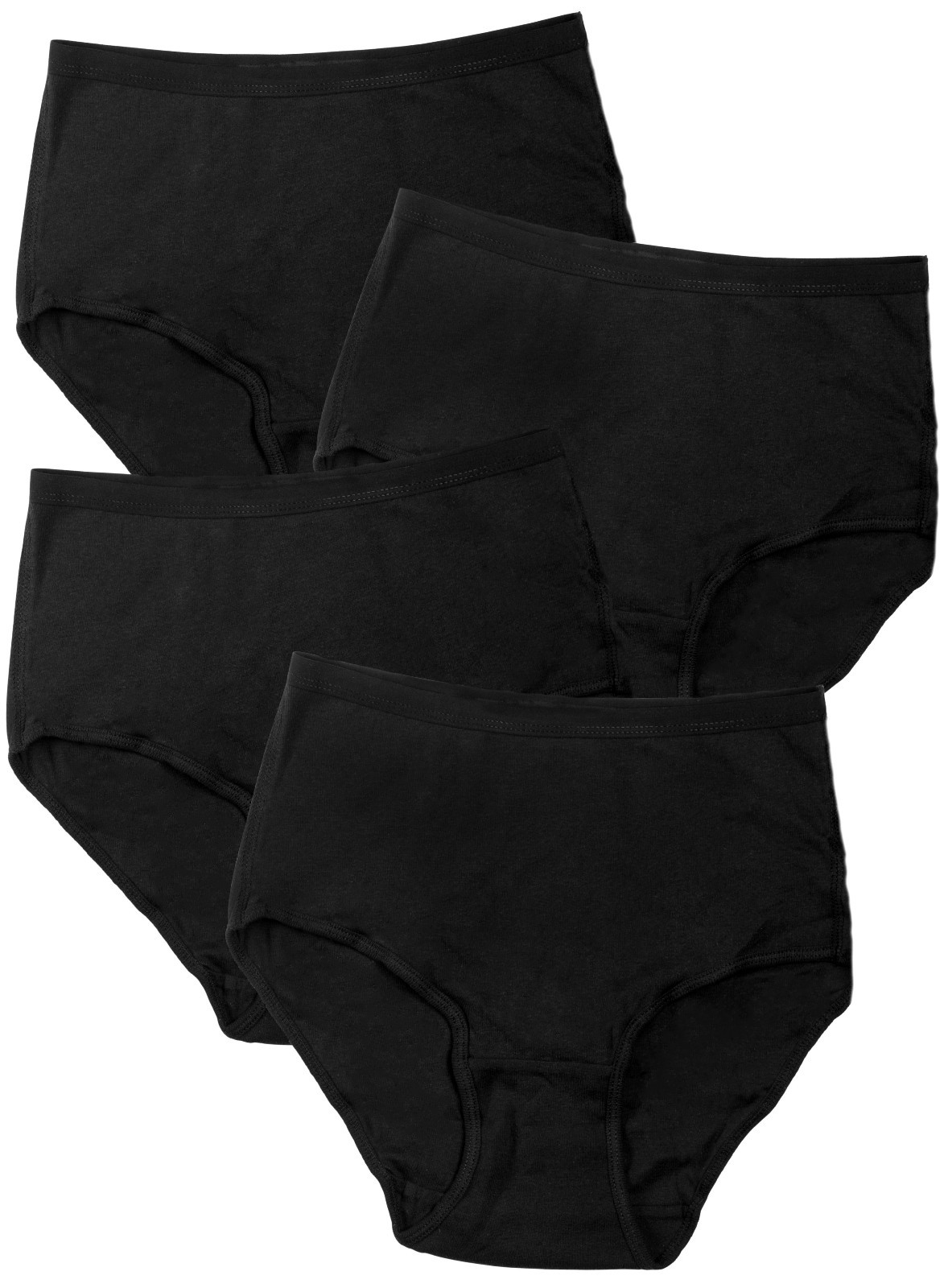 women’s briefs 100% Cotton, Jack & Jill,Black, Small-XXX Large, Solid