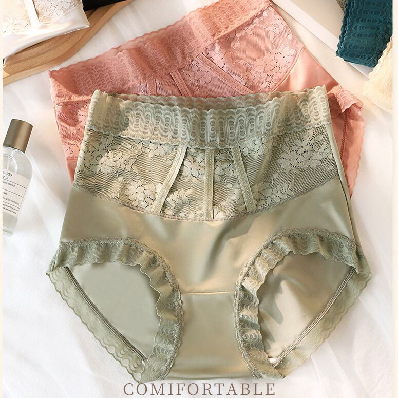 1/6 Pack Lot Womens Lace High Waist Panties Satin Underwear Lingeries Sleepwear