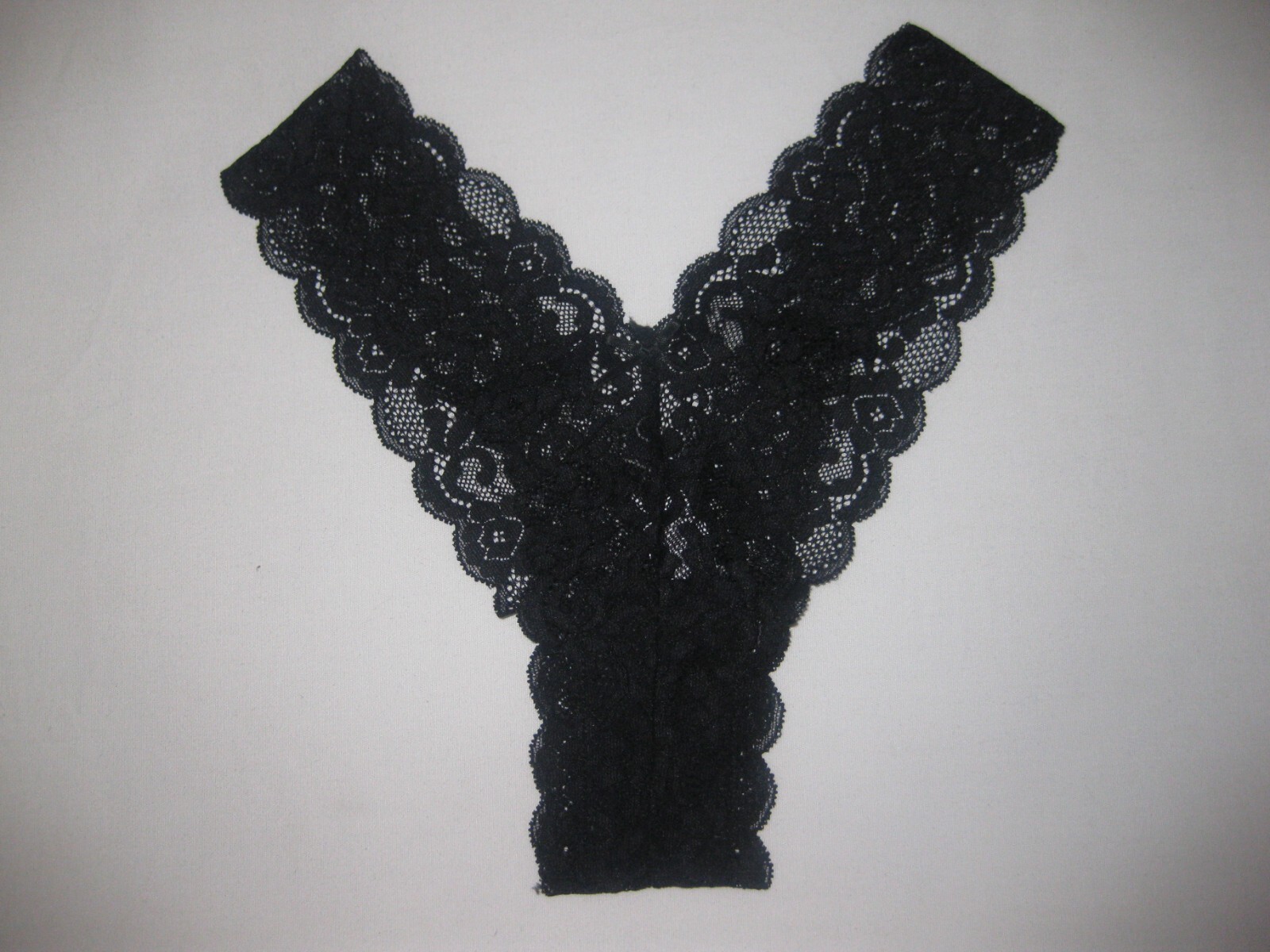 Shein 80s aesthetic high-leg cut sheer lace thong panties S black nip