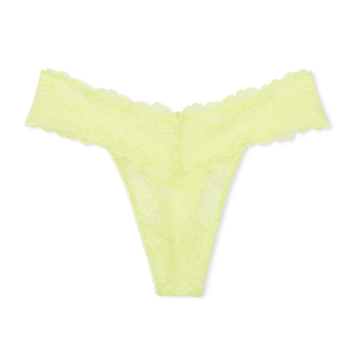 Victorias Secret NWT XL Lace Up Thong Panty Neon Green The Lacie Floral Cute