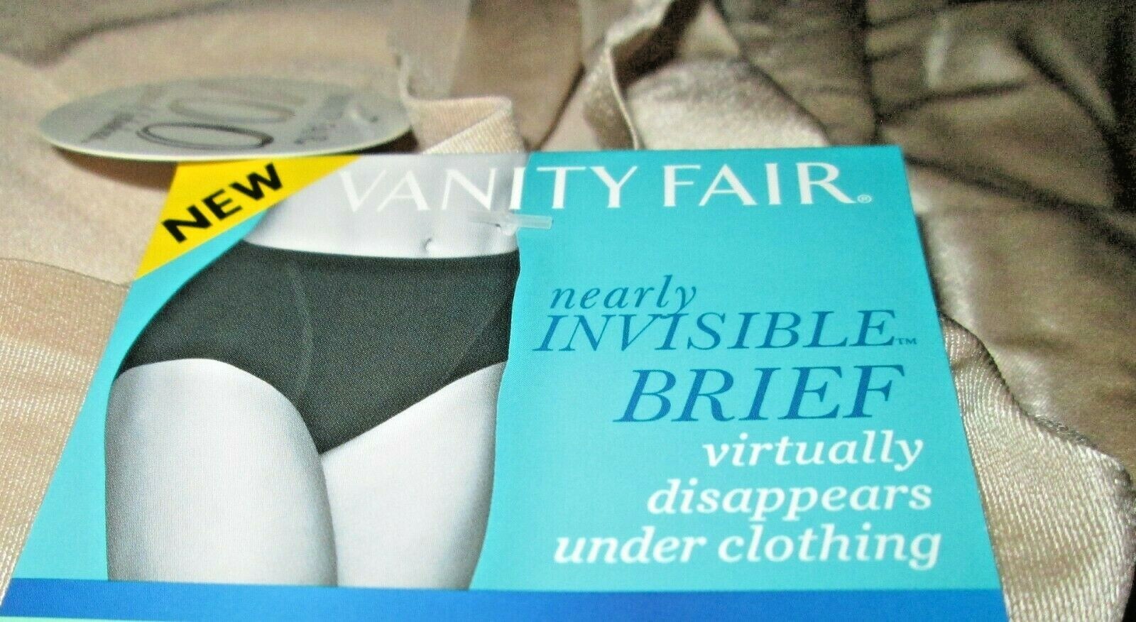 NWT Damask Neutral Size 2X/9 Vanity Fair Nearly Invisible Briefs Panties #13241