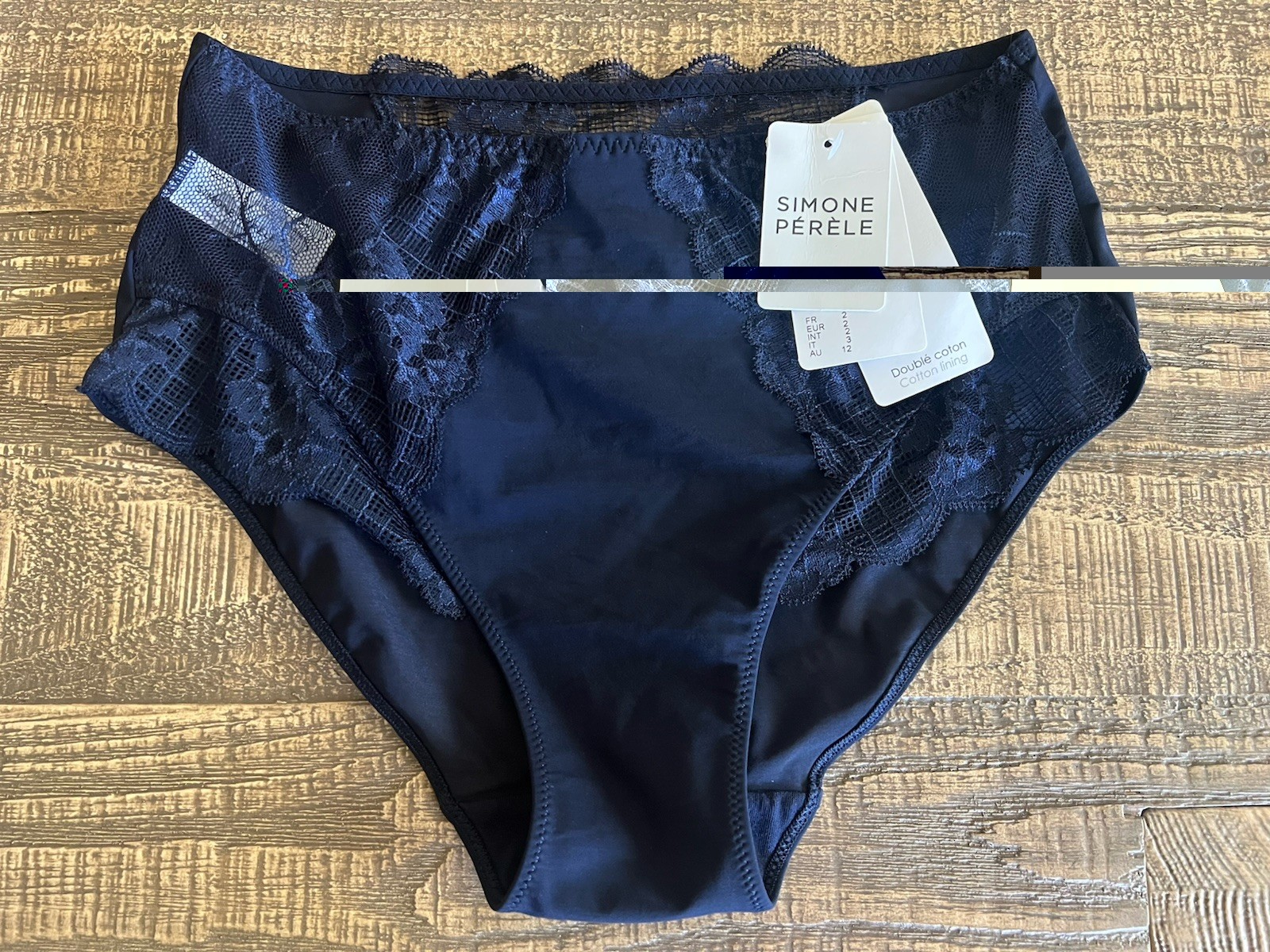 Simone Perele 12Z770 Reve Retro Brief Panties Size 2 (France/EU sizing) Navy NWT