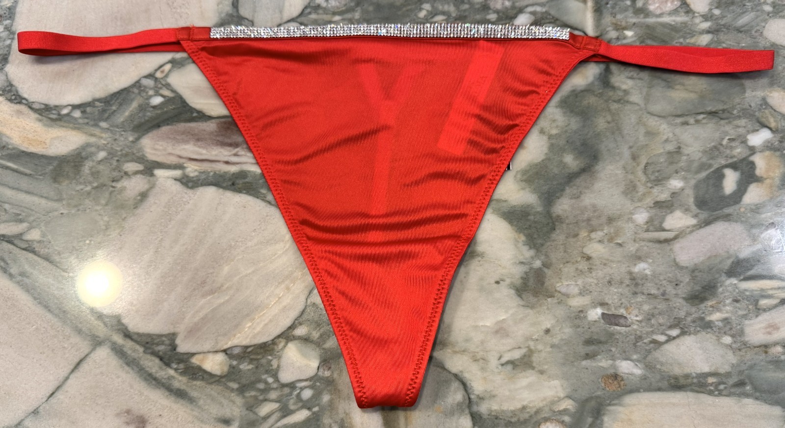 NEW Victoria Secret Very Sexy Rhinestone Shine V-string – Lipstick Red – XXL