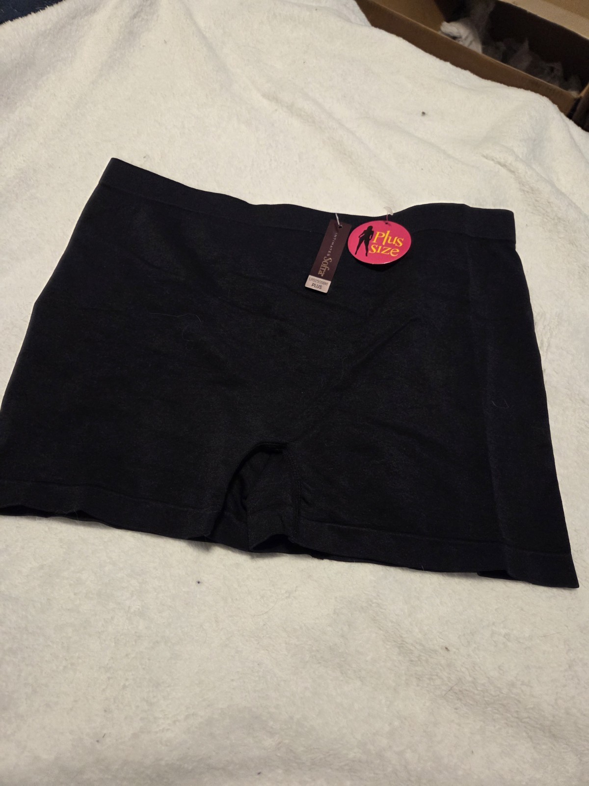 NWT Black Sofra Stretchy Soft Boyshort Panty Plus Size 1X 2X Nylon Spandex