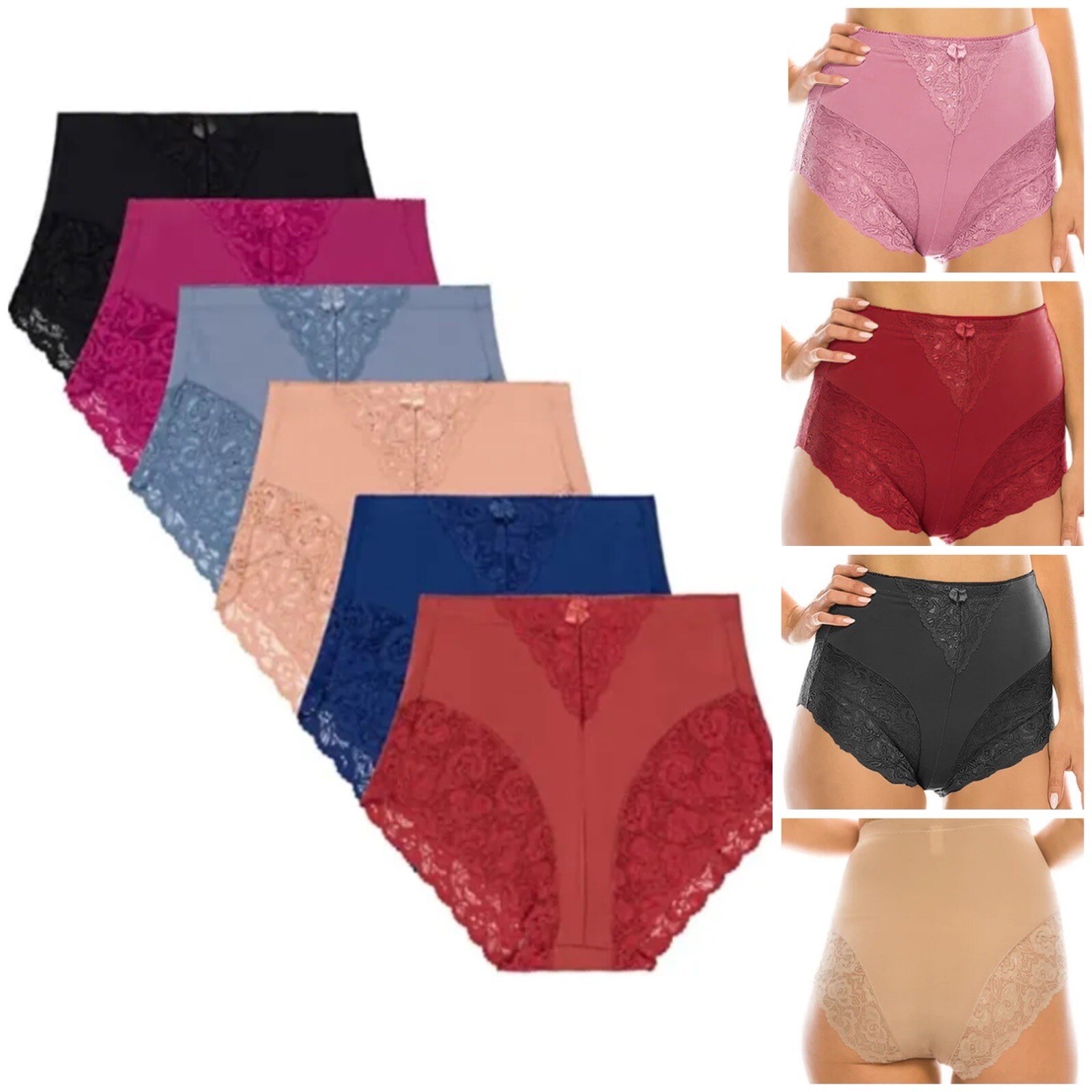 6pcs Gorgeous HIGH WAIST Briefs Tummy Control GIRDLE Lace SHAPER Panties 31 Xl