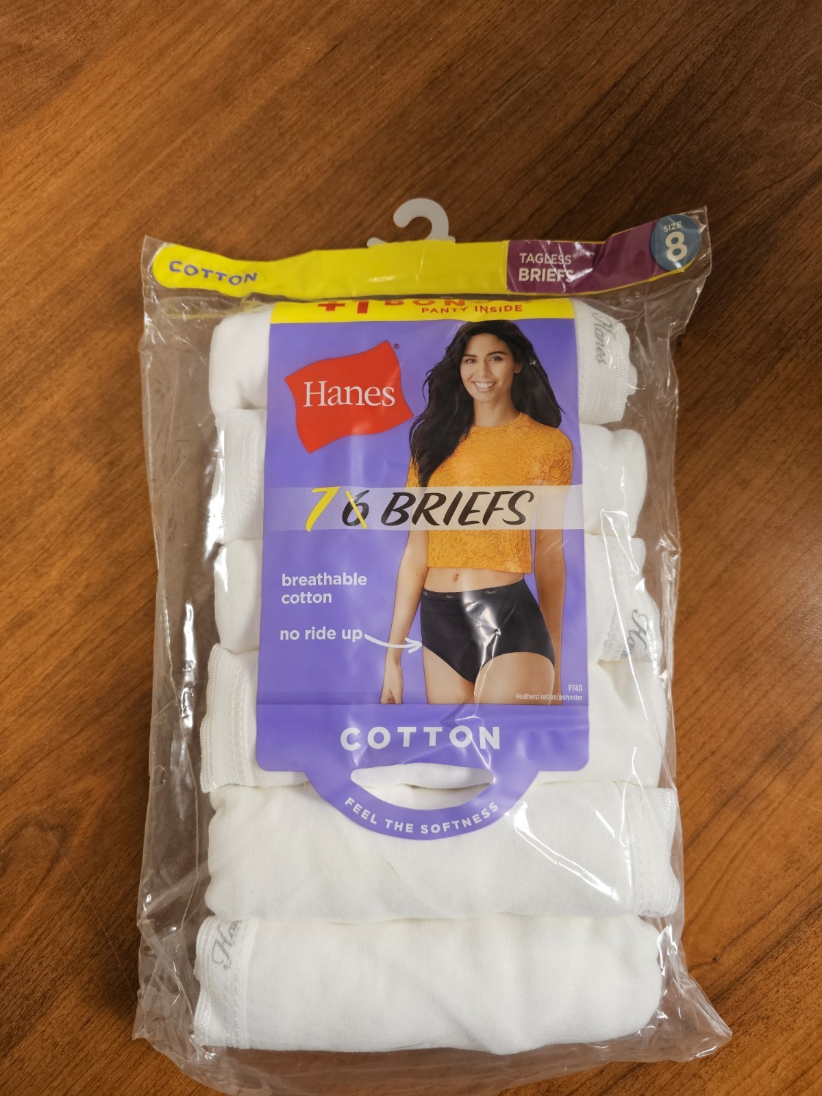 Hanes Women’s Cotton Brief Panties Size 8 White 7 Pack Cool Comfort Tagless NEW