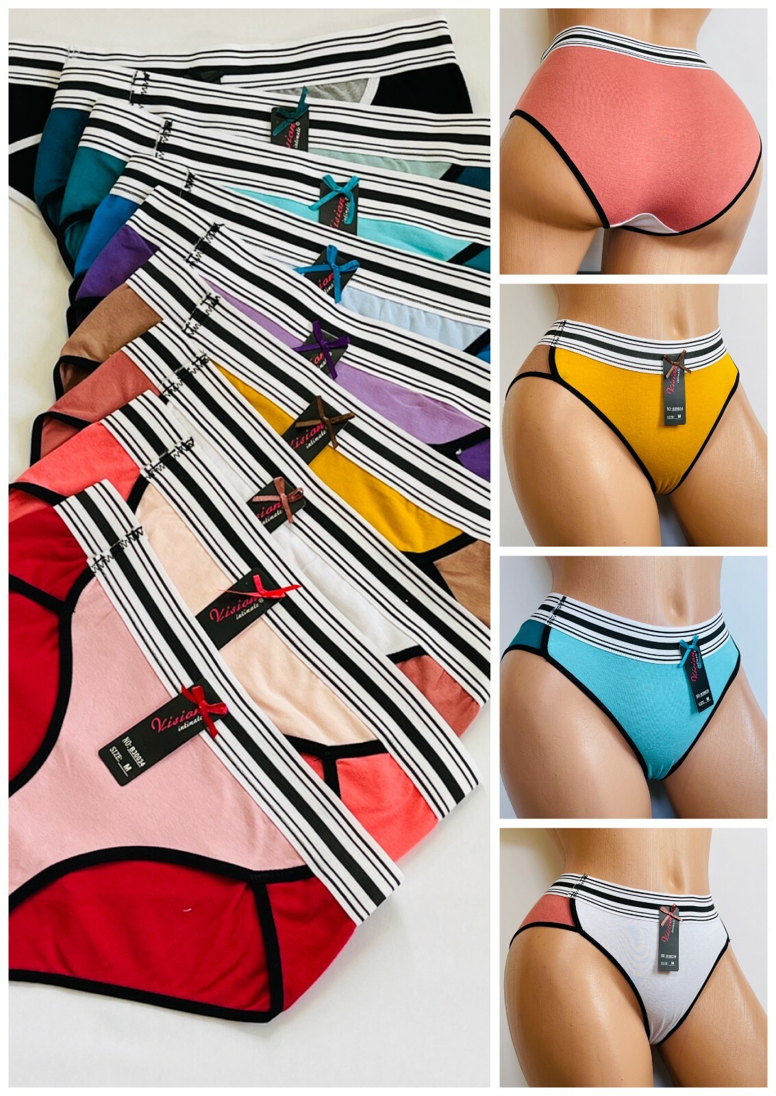 6- 12 Women’s BIKINI Sports LOVE Panties Undies 95% COTTON ACTIVE WEAR 3034 S-XL