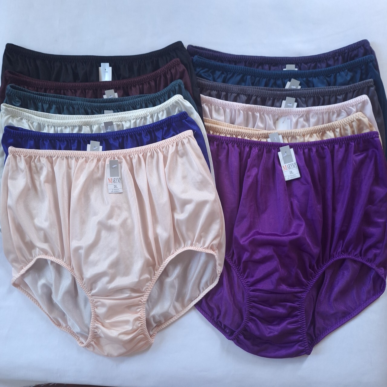 12 Plus Underwear Soft Silky Nylon Woman Man Granny panties Briefs Waist 42″-48″
