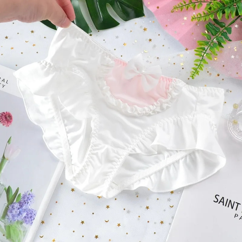 Mid Rise Brief Panties Lace Trim Stretch Breathable Soft Comfortable Fit 4PCS