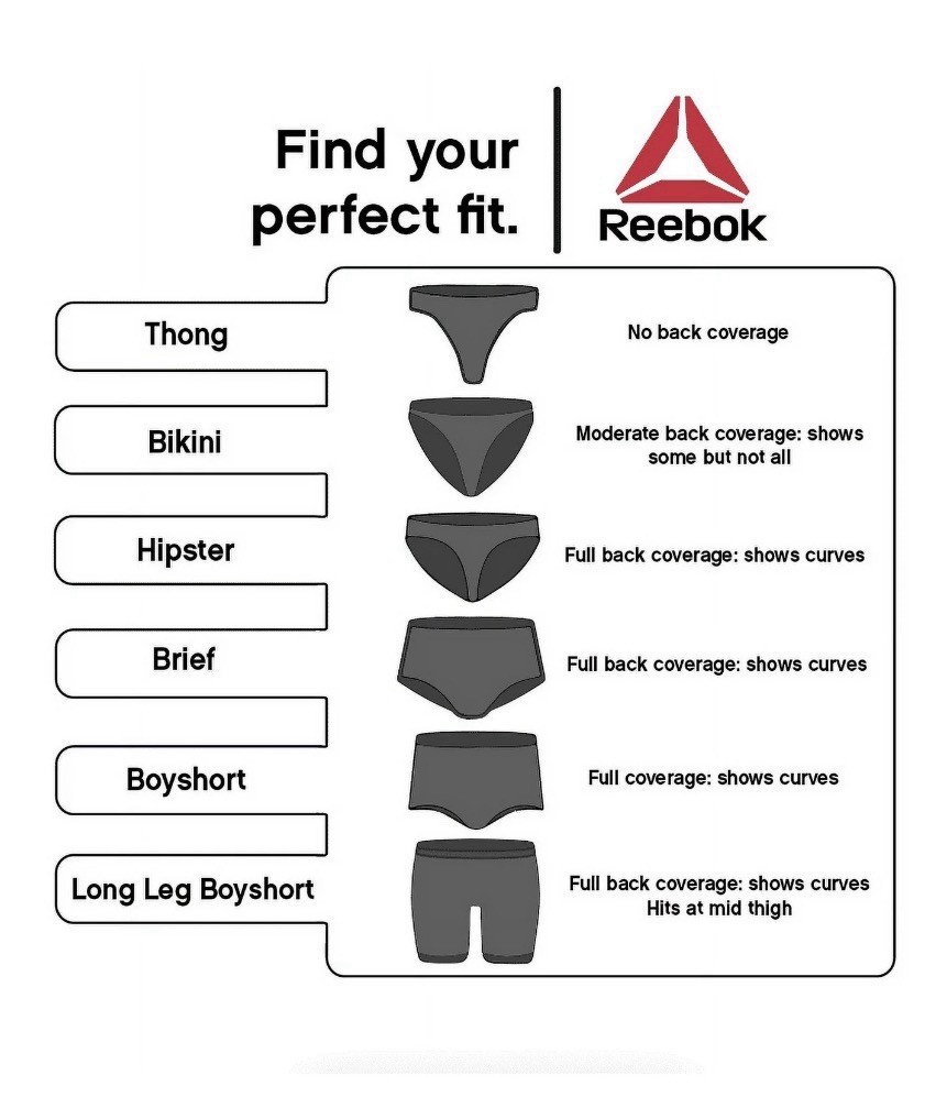 REEBOK Women’s Tech Comfort 6 Seamless Briefs S, M, XL, 2XL