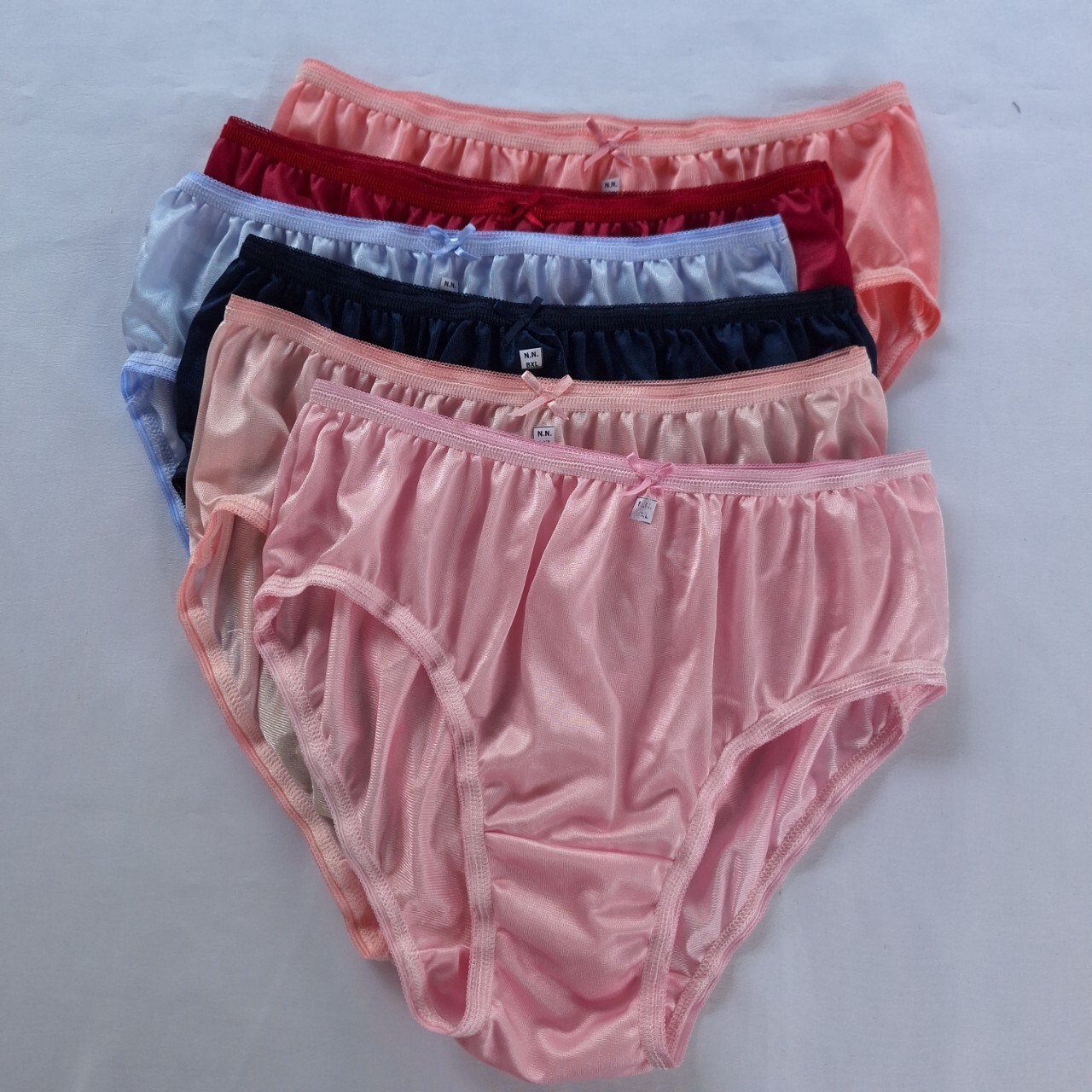 6 Nylon Knickers Bikini Briefs Underwear Woman Man Light Soft Silky Hip38″-42″XL