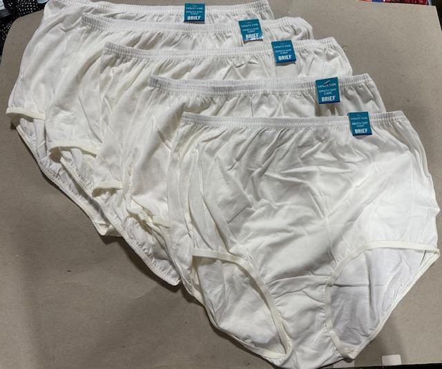 5 Pairs Vanity Fair Cotton Panties Briefs 15320 CREME / IVORY Sz – 6~7~8~9~10