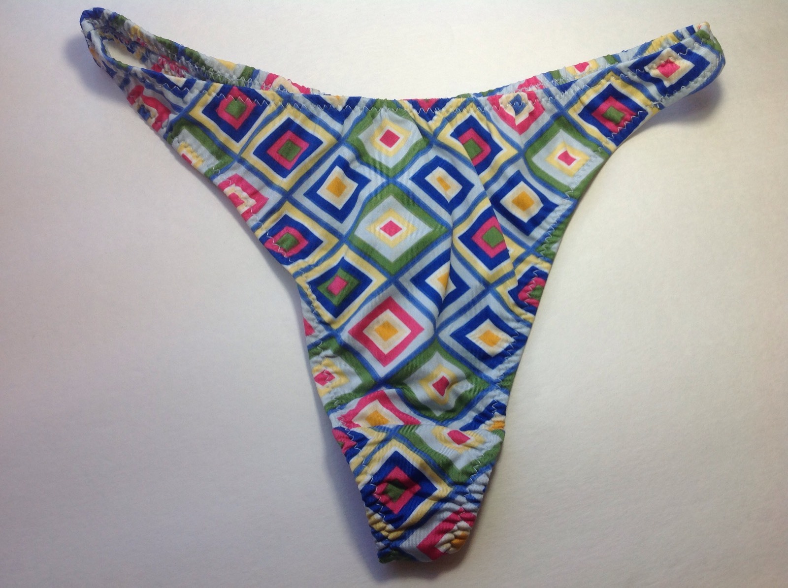 Women Panties,Thongs Size L/7 Large Multicolor Silky Shiny Checkered Soft