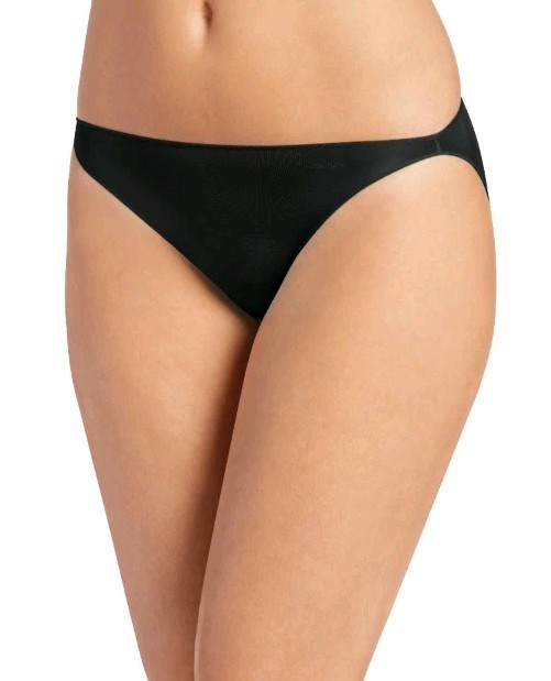 New 2 Pair Jockey Women 7/L No Panty Line Promise Tactel String Bikini Black
