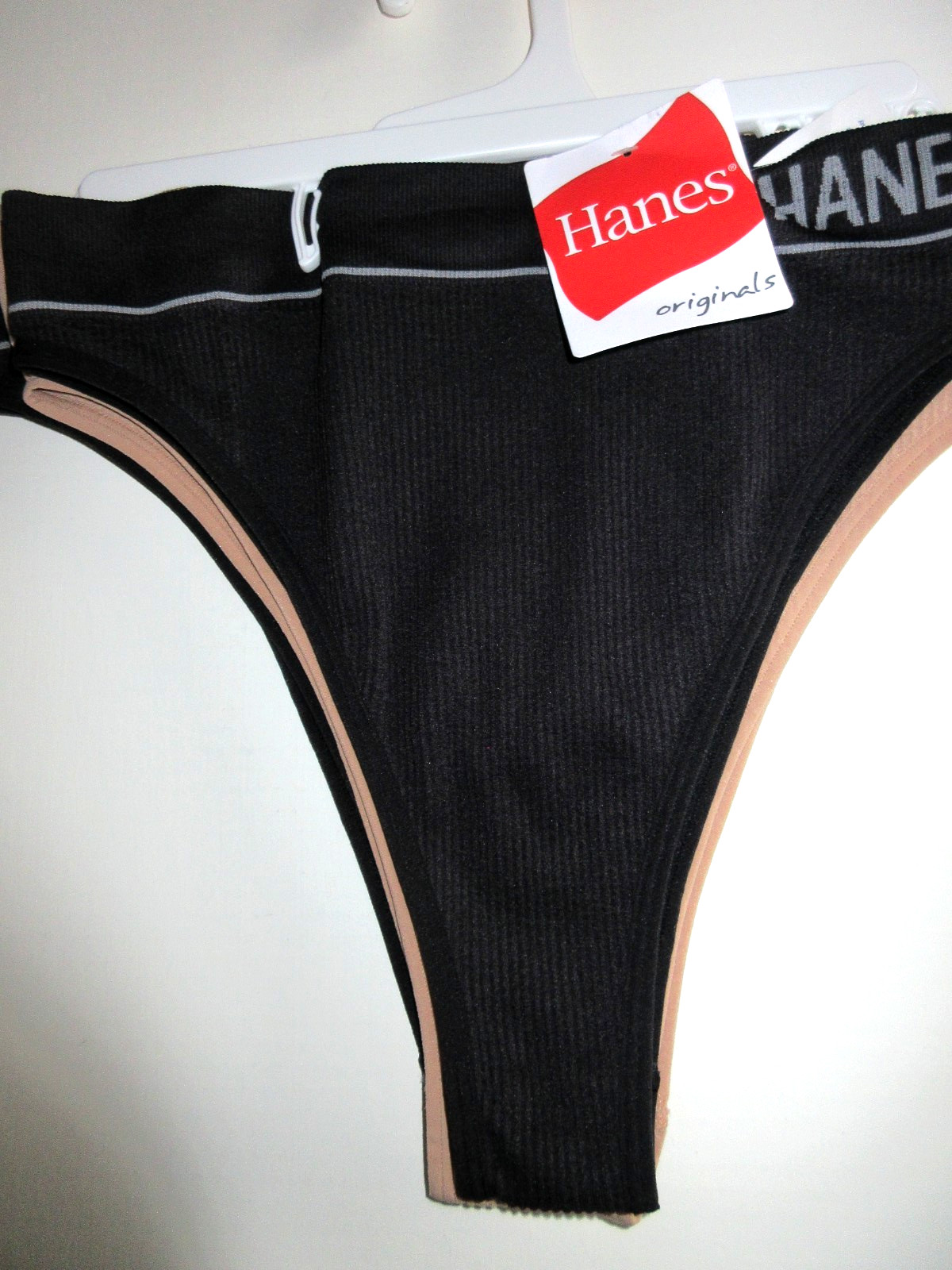 Hanes Originals 3-Pair Hi-Rise Cheeky Underwear Panties Nylon Ribbed women ~ XL