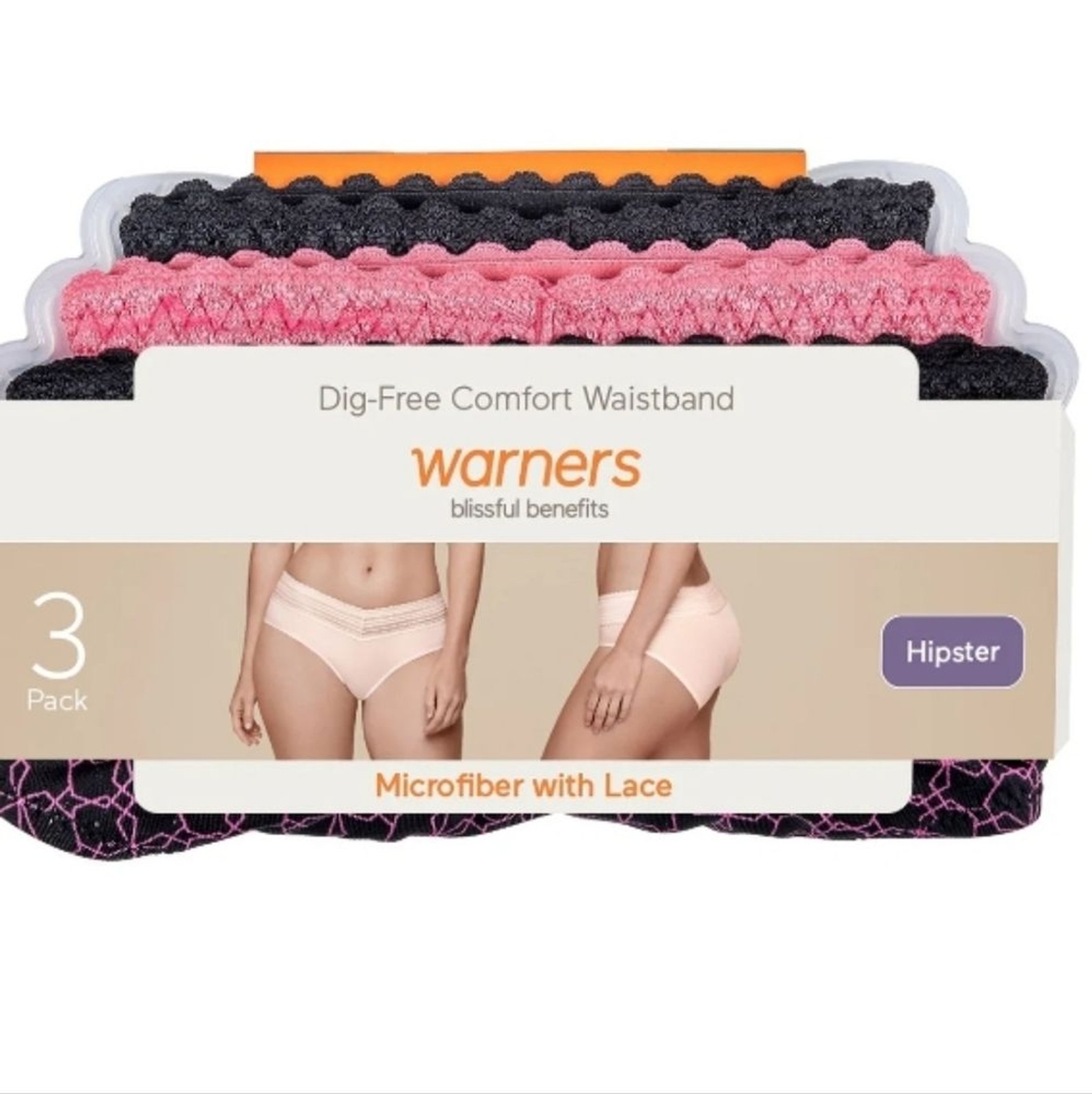 Women 3X Hipster NEW Lace Underwear Women 3-Pair no-tags Dig-Free Comfy Panty