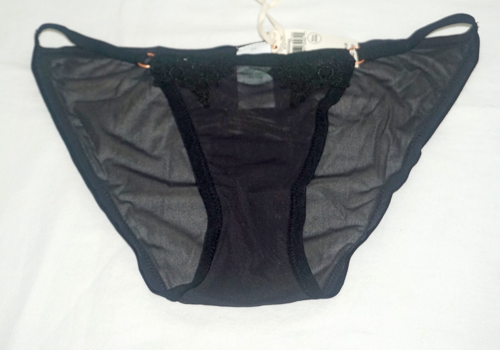 NWT WOMENS AMERICAN EAGLE AERIE BLACK LACE APPLIQUE BIKINI SIZE EXTRA LARGE