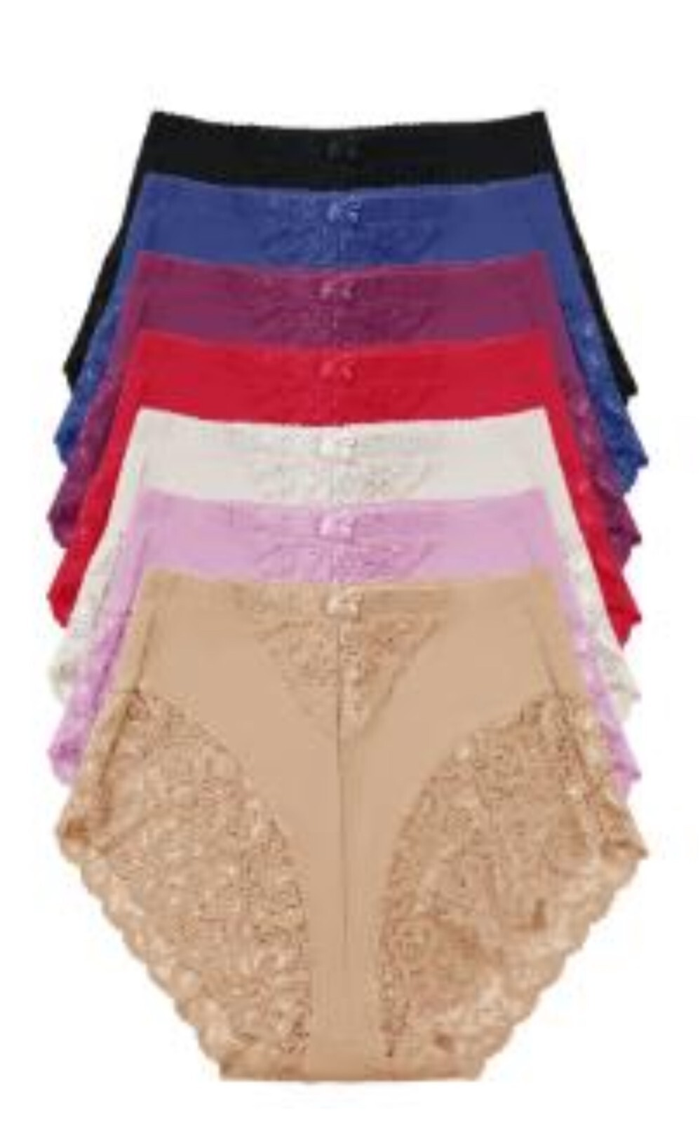 3-12 High Waisted Briefs Tummy Control Shaper Lace Bikini Panties 63031 S-5X LOT