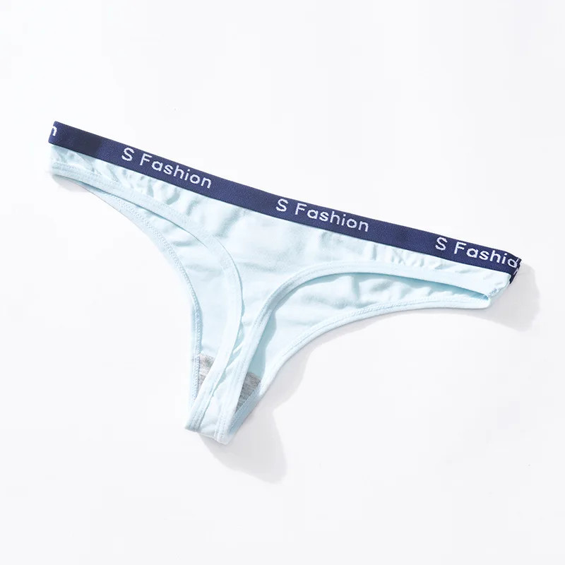 Cotton Thong Panties Women’s Low Rise Striped Solid Soft Breathable Everyday Fit