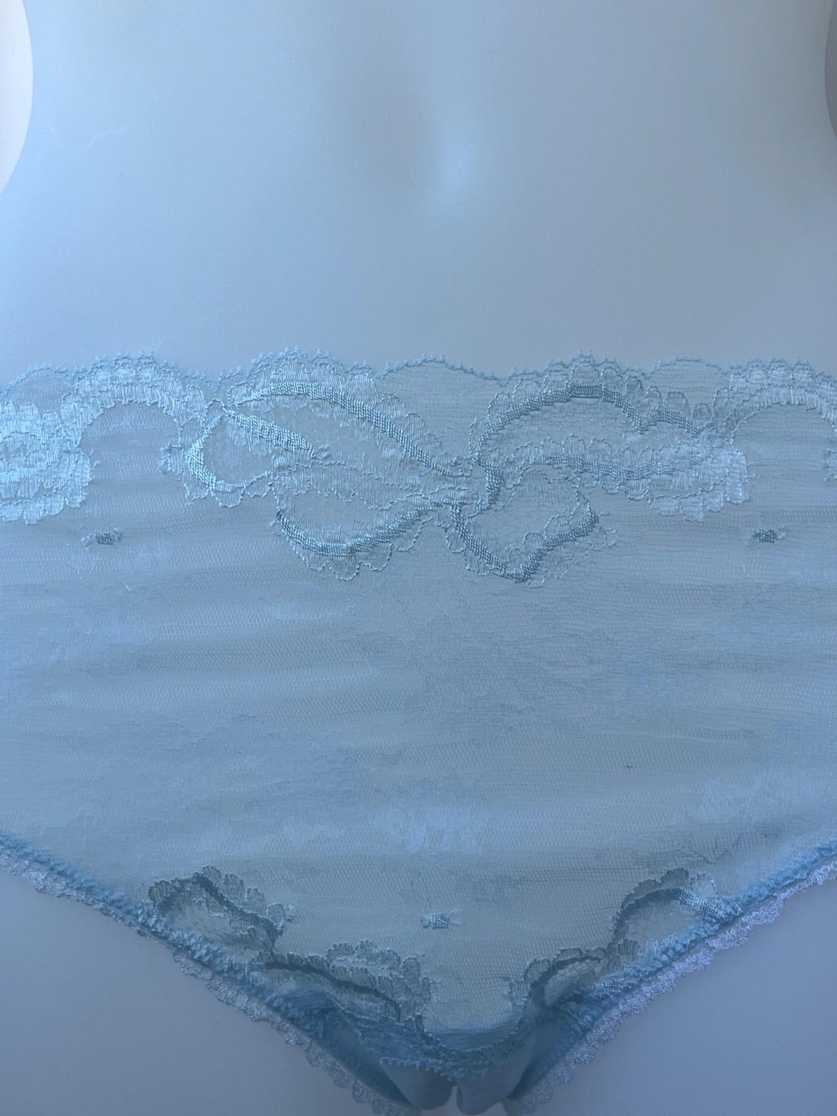 La Perla Glamour Baby Blue Sheer Lace Briefs Panties Italy Size M UK 14