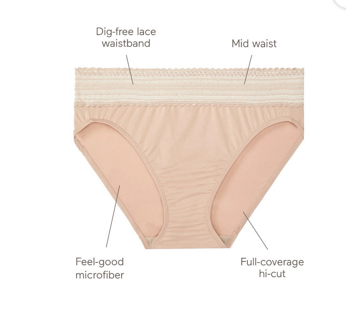 Warner’s Blissful Benefits Microfiber Lace Hi-Cut Panties 3-Pack 2XL Or 3XL NWT