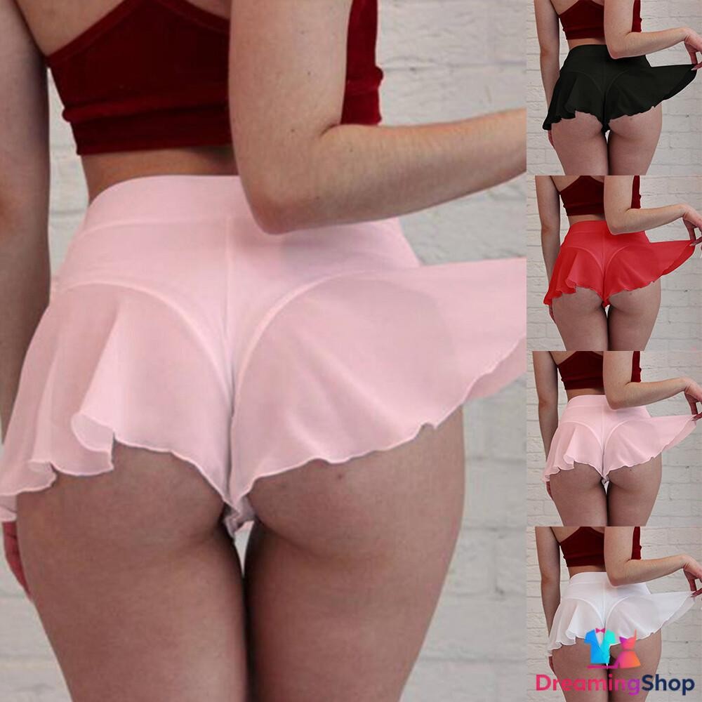 Womens Mesh Sexy Lace Briefs Sheer Panties Thong Ladies Underwear Skirt Lingerie