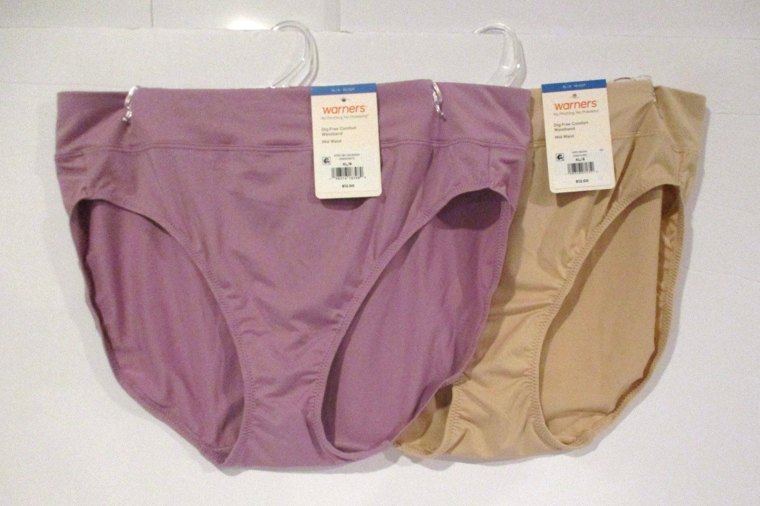 Warners hi cut panties~2 pair with Dig-Free Comfort size 8/XL style 5138J
